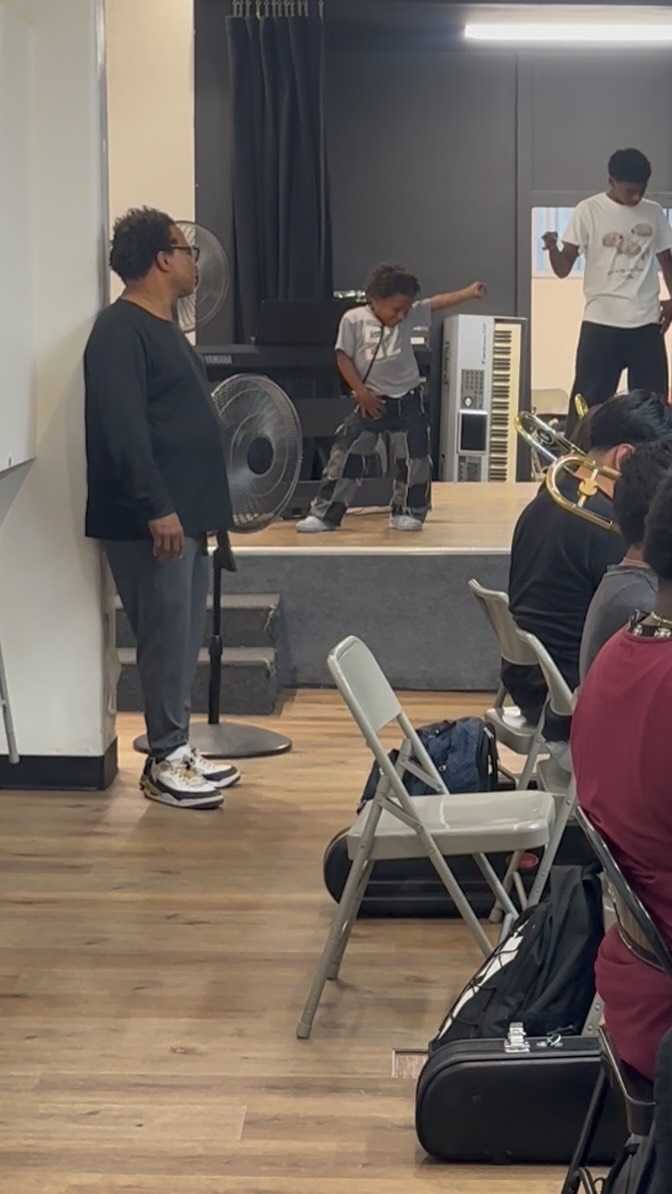 Our youth jazz band was rehearsing Thriller for upcoming festival performances, and a guest dancer decided to join! There’s nothing like the power of music and Michael Jackson