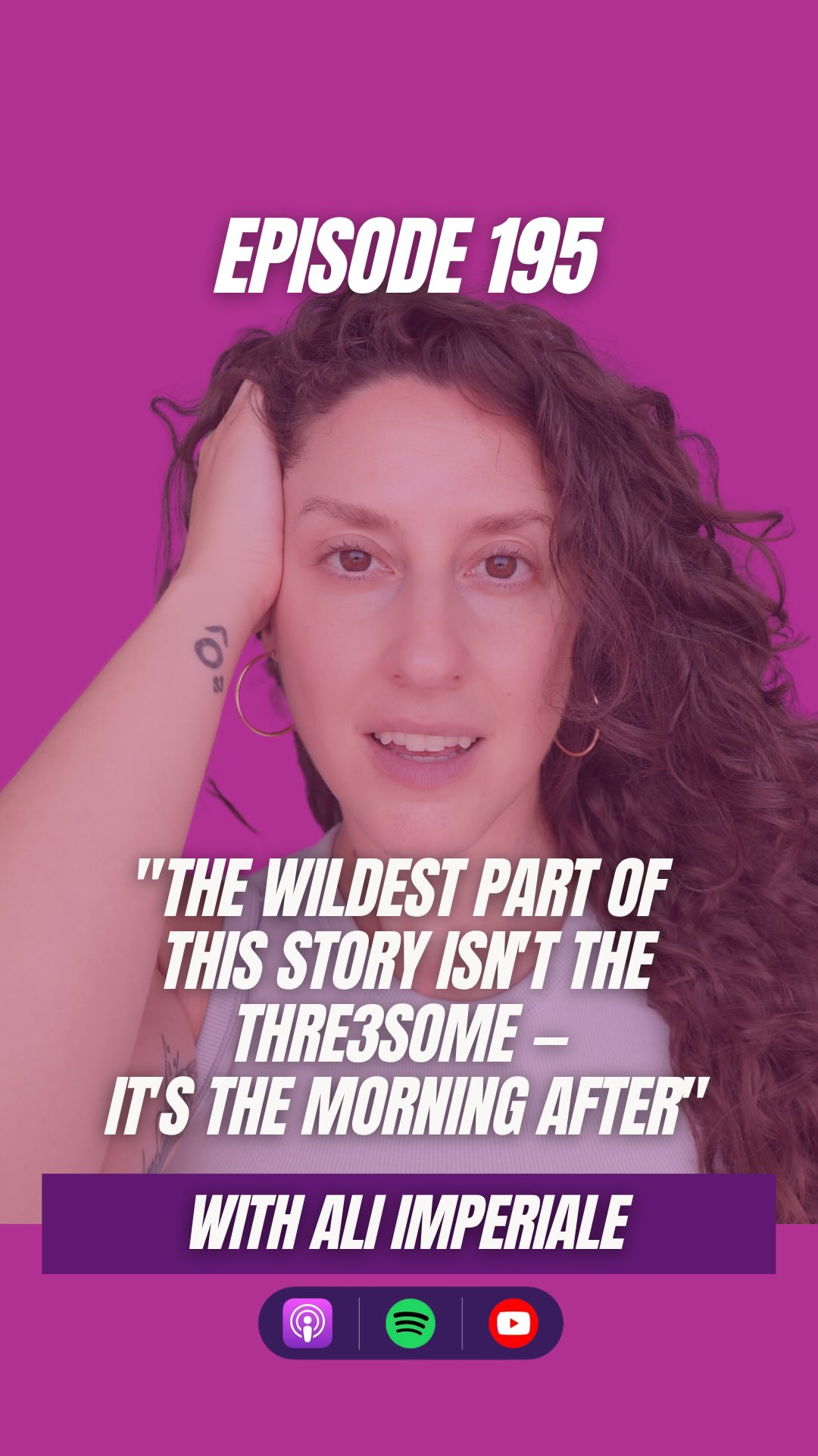 She went to Hawaii alone for her 33rd birthday and came home with a story she still can’t quite believe.
@aliimperiale joins me to talk about her first 3 some experience, and much more. We get into ethical non-monogamy, and what happened when she developed feelings for someone outside her relationship.
A NEW episode of Taboo To Truth is now live! Listen wherever you get your podcasts and don’t forget to follow and leave a review. Link in bio.