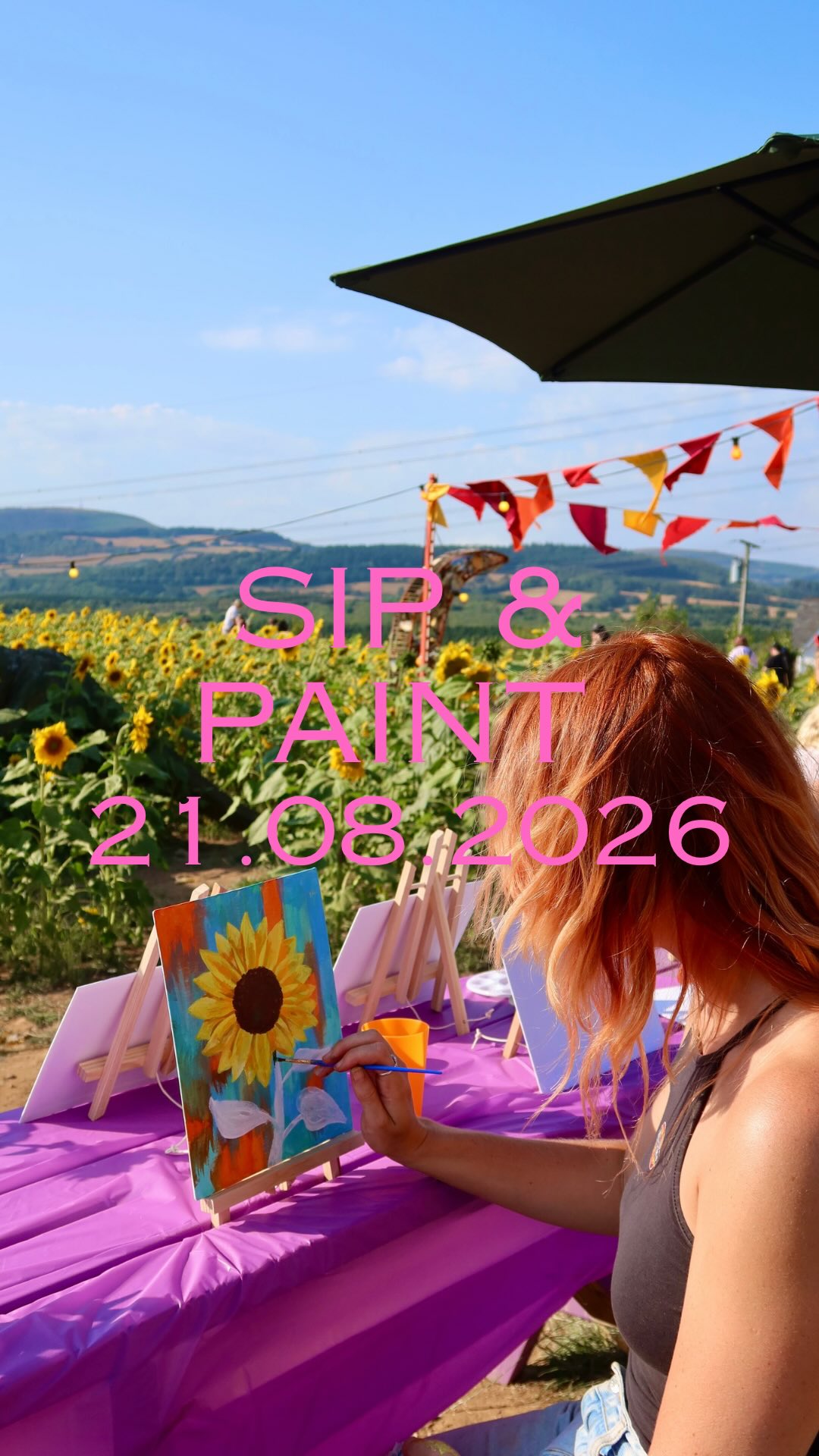 @cardiffartworkshops is back at Clearwell Farm this Friday🍸
Sip & Paint in a sunflower field - one not to be missed!🌻
Get your tickets at clearwellfarm.co.uk
#cardiff #thingstodoincardiff #southwales #sunflowerfestival #explore