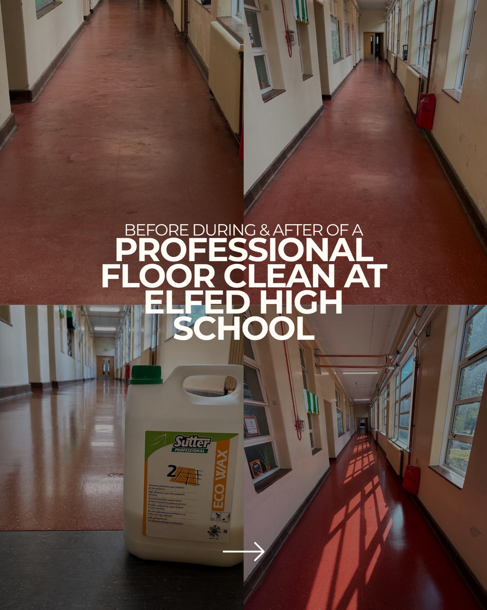 ✨ New Term Ready at Elfed High School! ✨
Another specialist floor clean completed at Elfed High School, getting the floors fresh, protected and ready to welcome pupils and staff back for the new term. 🏫🧼
📸 Before, During & After (as shown in the pictures):
We started with the before condition, where the flooring showed signs of heavy use from the previous term. During the clean, our team carried out a full deep clean and restoration process, lifting built-up dirt and restoring the surface. The after results speak for themselves — clean, refreshed and professionally finished floors ready for daily school life. 🙌
From a thorough deep clean to finishing and protecting the flooring, our team have brought these floors back to life — what a difference!
School holidays are always one of our busiest times, working behind the scenes to make sure education settings are looking their best before those doors reopen.
📚 Specialist Floor Cleaning
✨ Deep Cleans
🏫 Schools & Educational Settings
🧼 Professional Commercial Cleaning
#HDProfessionalCleaning #ElfedHighSchool #SchoolCleaning #FloorCleaning