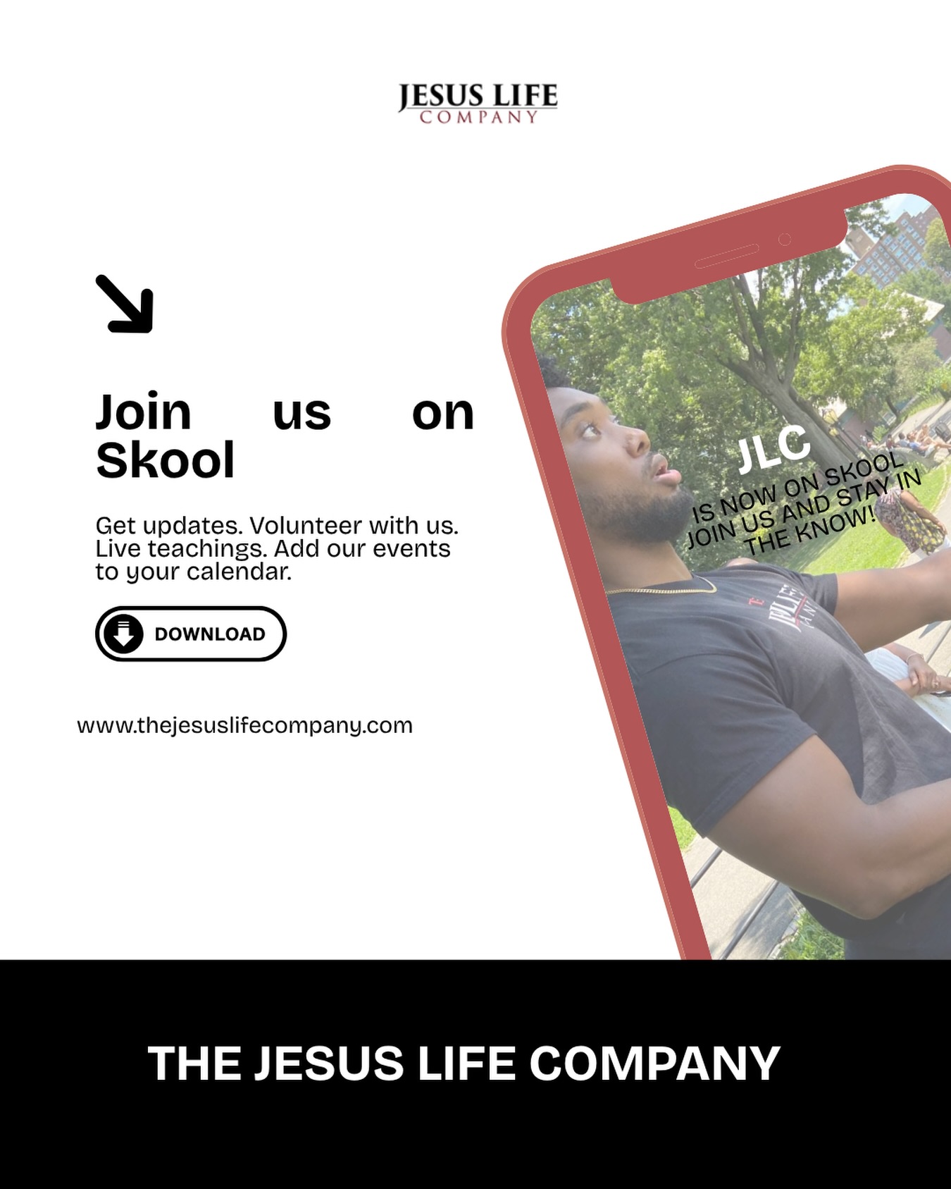 We’re on Skool!
The Jesus Life Company is creating a space where you can stay connected, get updates, volunteer, join live teachings, and keep up with everything happening in our community.
Join us on Skool and stay in the know. We’d love to have you with us!
#thejesuslifecompany #jesuscommunity #christiancommunity #christianliving #walk4asoul