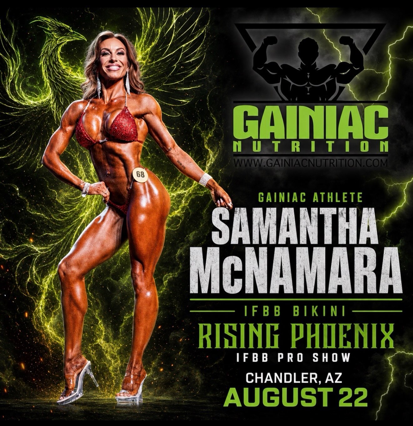 Let’s hear it for our IFBB Pro Bikini athlete @sammcnamara_ifbbpro! This will be her third show of the season and she keeps getting better and better. She is competing this weekend in the Rising Phoenix Pro Show in Chandler, AZ! After moving up in placing last weekend, she is dialed in and ready to bring her best! She is one of the hardest workers that we know and it shows. Let’s go Sam! Go rock the stage!
Coach @drewbrannon08
Suit @goddessglamsuits
#gainiaclbk #bikinipro #ifbb #gainiacarmy #gainiacnation