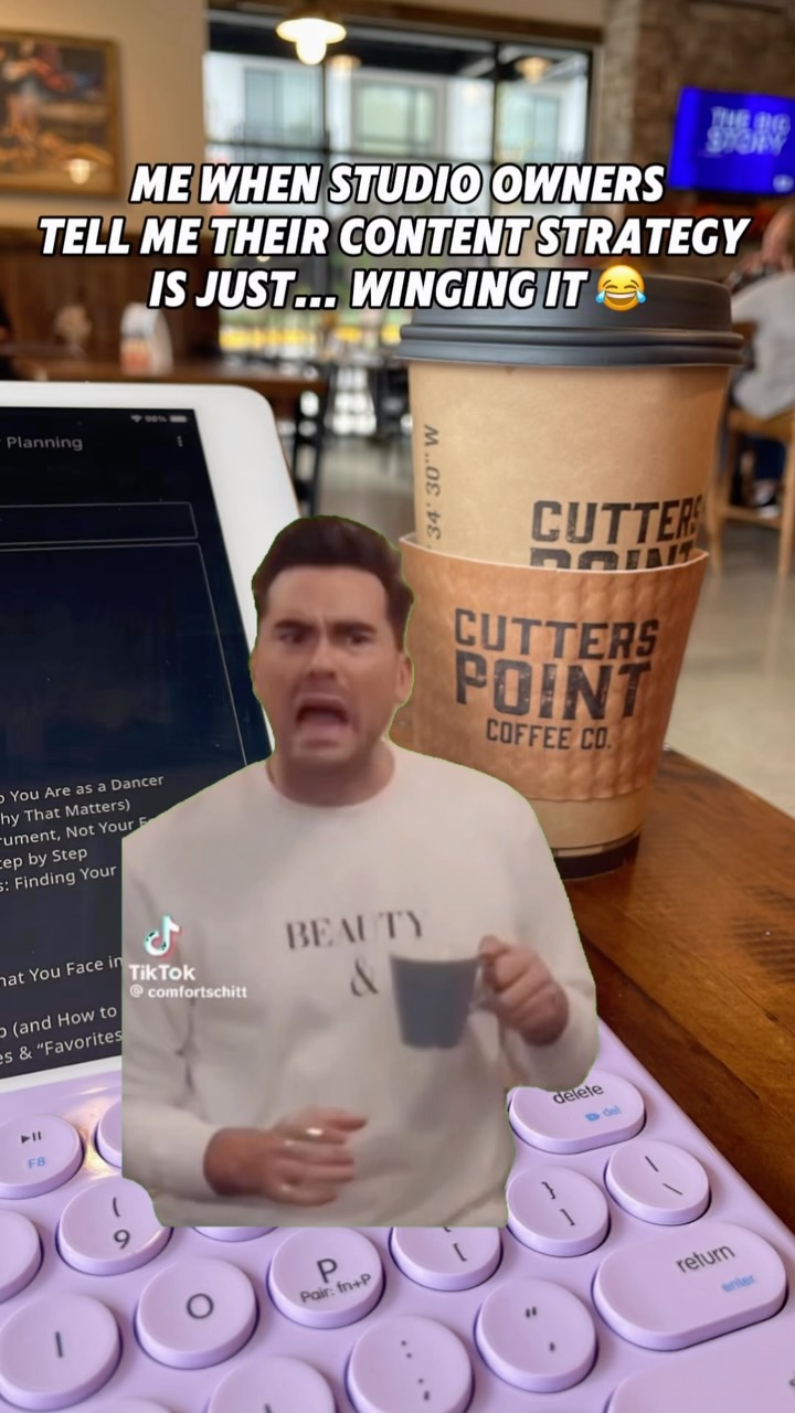David Rose said it best!
Here’s what makes me internally combust every single time 😂
🚩 “We post on Facebook so we’re covered”
🚩 My 16 year old student handles the Instagram
🚩 “We’ll post when we have something to share”
🚩 Every single post is a class schedule or recital reminder
🚩 “Can you just make it go viral?”
🚩 Your bio still says “follow us for updates!”
🚩 “I’ll start posting consistently after recital”
🚩 Posting the same graphic 4 times in a row because you feel stuck with creating content about your program
If any of these hit a little too close to home, I have something in the works for you. Stay tuned 👀
In the meantime, if you’re a dance studio owner looking for done-for-you social media management, check out my link in bio to work together!