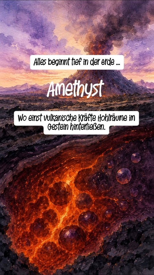 💜 Edelstein-Porträt | Teil 2 – Die Geschichte des Amethysts
Vor Millionen von Jahren war dieser Amethyst noch kein Schmuckstein.
Tief im Inneren der Erde, in den Hohlräumen erkalteter Lava, begann seine Reise. Über unzählige Jahrmillionen wuchsen langsam seine Kristalle. Spuren von Eisen und natürliche Strahlung verliehen ihm schließlich sein faszinierendes Violett.
Heute halte ich genau diesen Stein in meinen Händen.
Ein Stein, der Millionen Jahre Erdgeschichte in sich trägt und dessen Reise nun in meiner kleinen Werkstatt weitergeht.
Mit diesem Reel möchte ich euch zeigen, dass hinter jedem Edelstein weit mehr steckt als seine Schönheit. Jeder trägt eine Geschichte in sich – lange bevor daraus ein Schmuckstück entsteht.
Dieses Reel war wieder ein echtes Herzensprojekt. 💜
Dank der Unterstützung von KI konnte ich die Bilder erschaffen, die diese Geschichte sichtbar machen. Die Idee, die Recherche, das Storytelling und das fertige Schmuckstück stammen von mir – die KI hat mir geholfen, meine Vorstellung in kurzer Zeit zum Leben zu erwecken.
✨ Das fertige Amethyst-Collier zeige ich euch im nächsten Beitrag.👀💜
📖 Wer noch tiefer eintauchen möchte: findet auf meinem Blog ein ausführlicher Beitrag über den Amethyst – seine Entstehung, Herkunft, Bedeutung und warum jeder einzelne Stein ein einzigartiges Naturwunder ist.
💜 Hat dir mein Reel gefallen? Dann lass es mich gerne in den Kommentaren wissen 🙏🏼💝
Herzliche Grüße
✨ Katharina