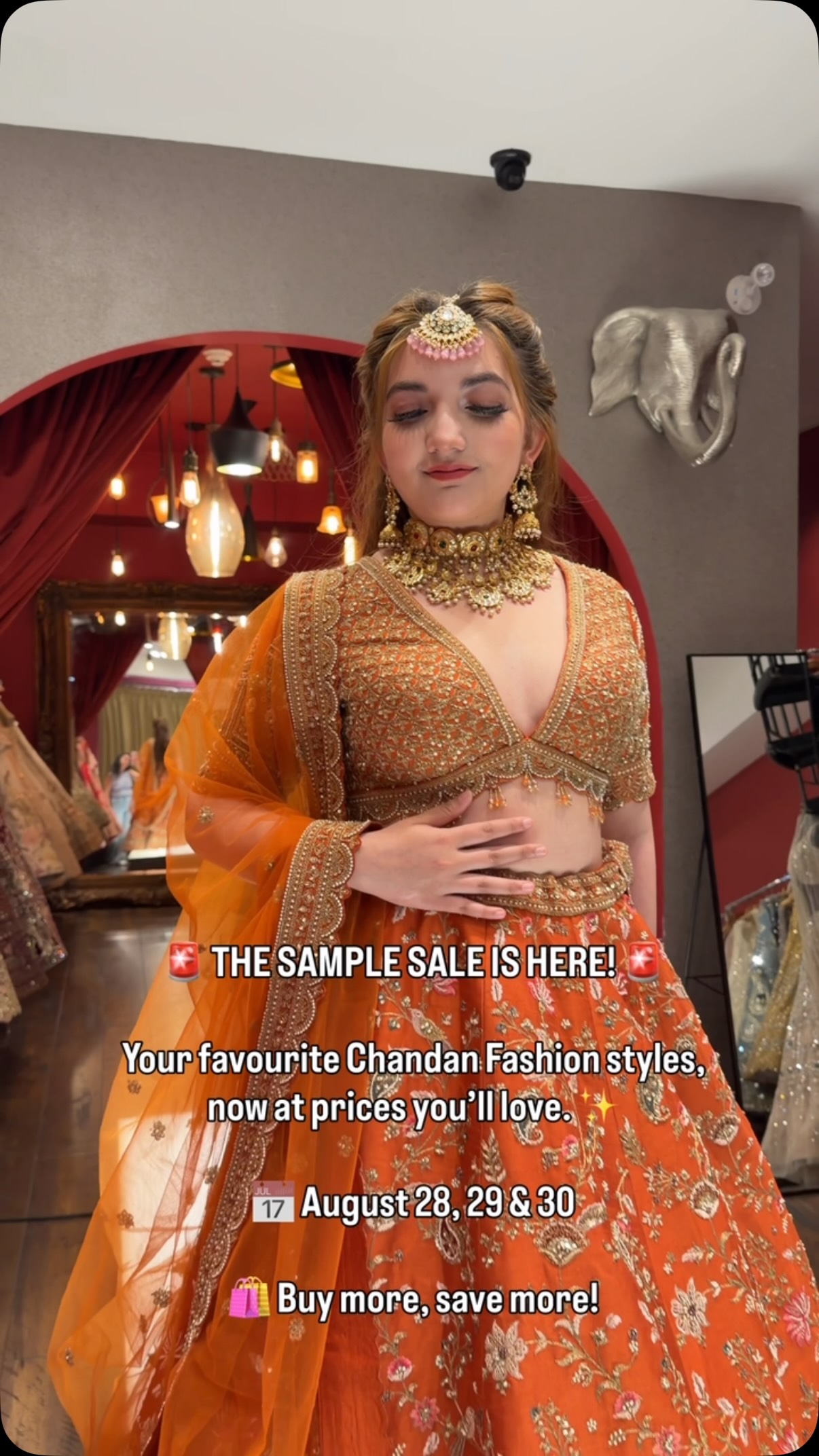 👰✨ BRIDES, THIS ONE’S FOR YOU! ✨👰
The Chandan Fashion Sample Sale is here, and your dream wedding wardrobe just got a whole lot better! 💍🛍️
From bridal lehengas & wedding looks to sherwanis, kurtas, jewellery, footwear and everything in between — EVERYTHING is ON SALE! 🔥
Whether you’re looking for your perfect bridal outfit, a statement look for your wedding functions, or outfits for the whole family, we’ve got something for every celebration. ❤️
💥 BUY MORE, SAVE MORE!
The more you shop, the more you save!
📅 August 28, 29 & 30
📍 Chandan Fashion
Your bridal look is waiting. 👰♀️✨
Come early, shop your favourites, and don’t miss the sale!
Tag your bride-to-be, bridesmaids, family & wedding squad! 💕
.
.
.
#weddingoutfit #indianweddinginspiration #samplesale #explore #exploremore