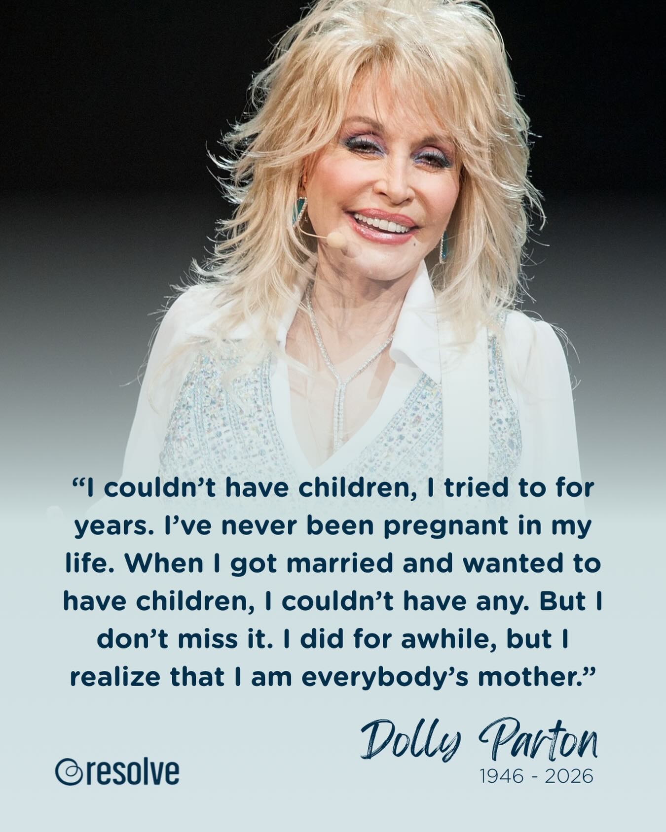 We were so sorry to hear of Dolly Parton’s passing. An icon in every sense of the word, her impact on music, culture, philanthropy, and generations of people is immeasurable.
Dolly was also open about her struggle with endometriosis, undergoing a hysterectomy, and not being able to have children despite once deeply wanting them.
Her words are a beautiful reminder that grief and a full, meaningful life can exist together, and that there are so many ways to nurture, love, and leave a legacy.