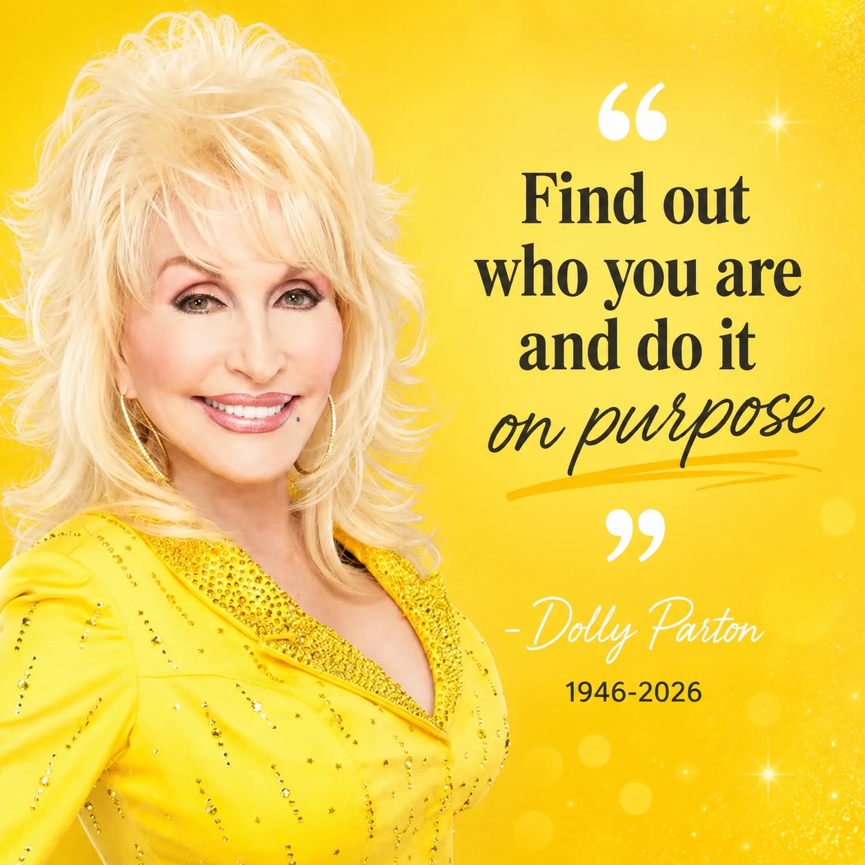 We are saddened to hear the news of Dolly passing. Her memory and music will live on forever and her quotes will remain an inspiration for generations to come. #dolly #dollyparton