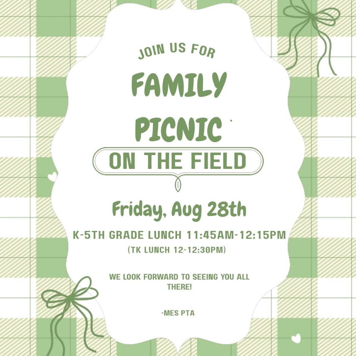 We hope to see you all this Friday on the field! 💚