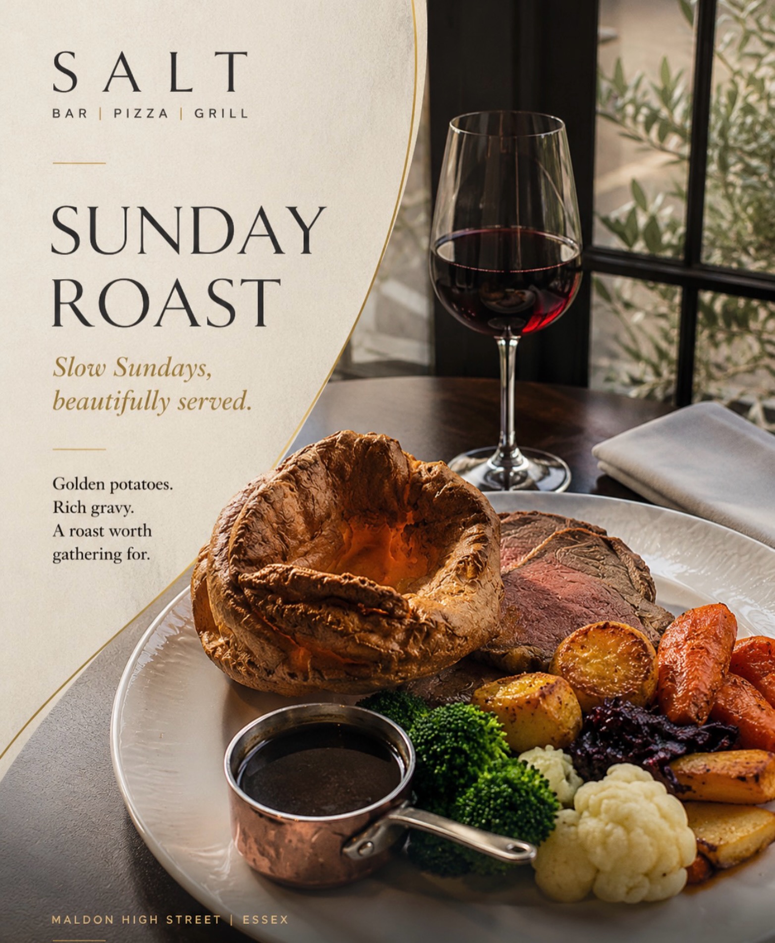 Sunday, served properly.
A classic roast, generous Yorkshire pudding, all the trimmings and rich gravy, made for slow Sundays at SALT.
📍 Maldon High Street, Essex
#sundayroasting #maldon #essexfoodies s #sundaylunch #maldonrestaurants SaltBarPizzaGrill