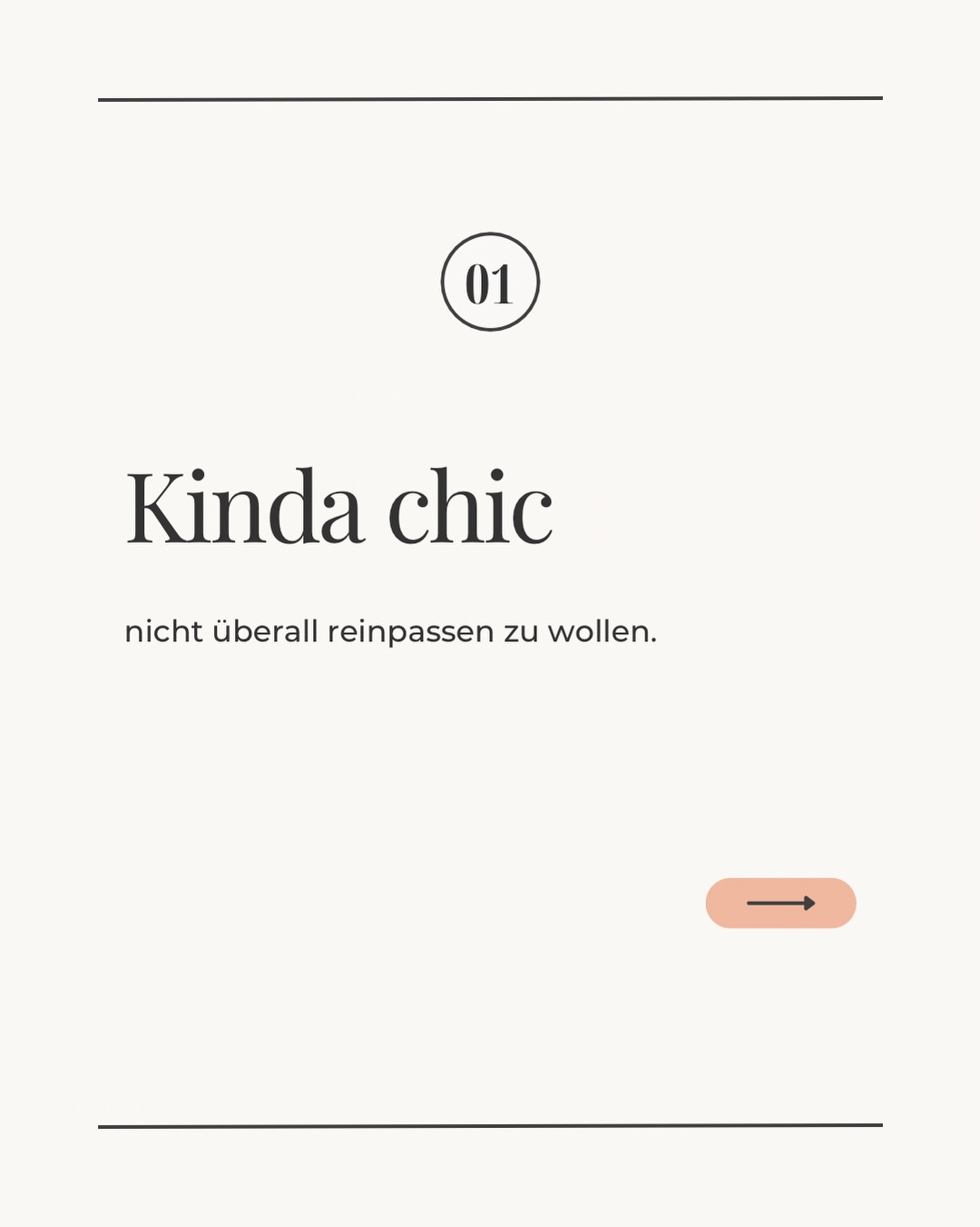 Kinda chic, ein Leben zu leben, das nicht in eine Schublade passt ✨
Nicht entweder oder. Nicht höher, schneller, weiter.
Sondern mehr von dem, was sich wirklich nach dir anfühlt.
Maybe that’s the real chic 🫶🏻