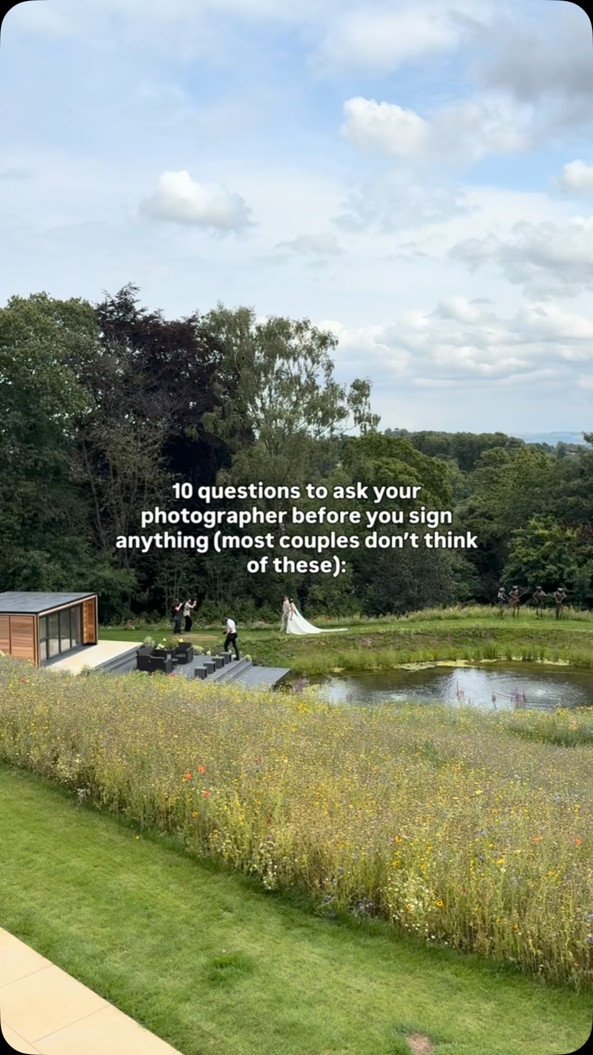 Before you book your photographer, ask these..
1. What’s included in the package?
Ask about hours, number of photographers, albums, prints and digital images.
2. Who will actually photograph our wedding?
Make sure you know whether you’re booking the photographer you’ve spoken to or a member of their team.
3. How many hours of coverage do we need?
Think beyond the ceremony - getting ready, drinks reception, speeches and dancing can all add up.
4. How many edited images will we receive?
There’s no standard number, so ask what you can realistically expect.
5. How long will it take to receive our photos?
Find out the expected turnaround time, especially if you’re hoping to use them for thank-you cards or an album.
6. What happens if you’re ill or unable to attend?
It’s not something anyone wants to think about, but you should know what the backup plan is.
7. How do you work on the wedding day?
Ask how they approach group photos, timings, candid moments and working alongside your wedding planner or venue team.
8. Do you charge extra for travel or additional hours?
Make sure you know whether there are travel fees, and what happens if you decide you’d like your photographer to stay later on the day.
9. How do you handle difficult lighting or bad weather?
Especially important for winter weddings or outdoor celebrations. Ask how they adapt if the weather changes or your planned photography locations aren’t usable.
10. What happens if our plans change?
Check the contract for cancellation, postponement, date changes and any additional costs.
Your wedding photographer will be there for some of the most important moments of your day, so don’t just choose based on beautiful photos. Make sure you understand the service behind them too.
📍Save this for when you’re comparing wedding photographers, and send it to someone who’s currently planning their wedding.
I’m Victoria, I plan flawless and stress-free weddings that feel as good as they look in Yorkshire, Derbyshire, Cheshire and beyond. Follow me for more wedding planning tips and inspo!
