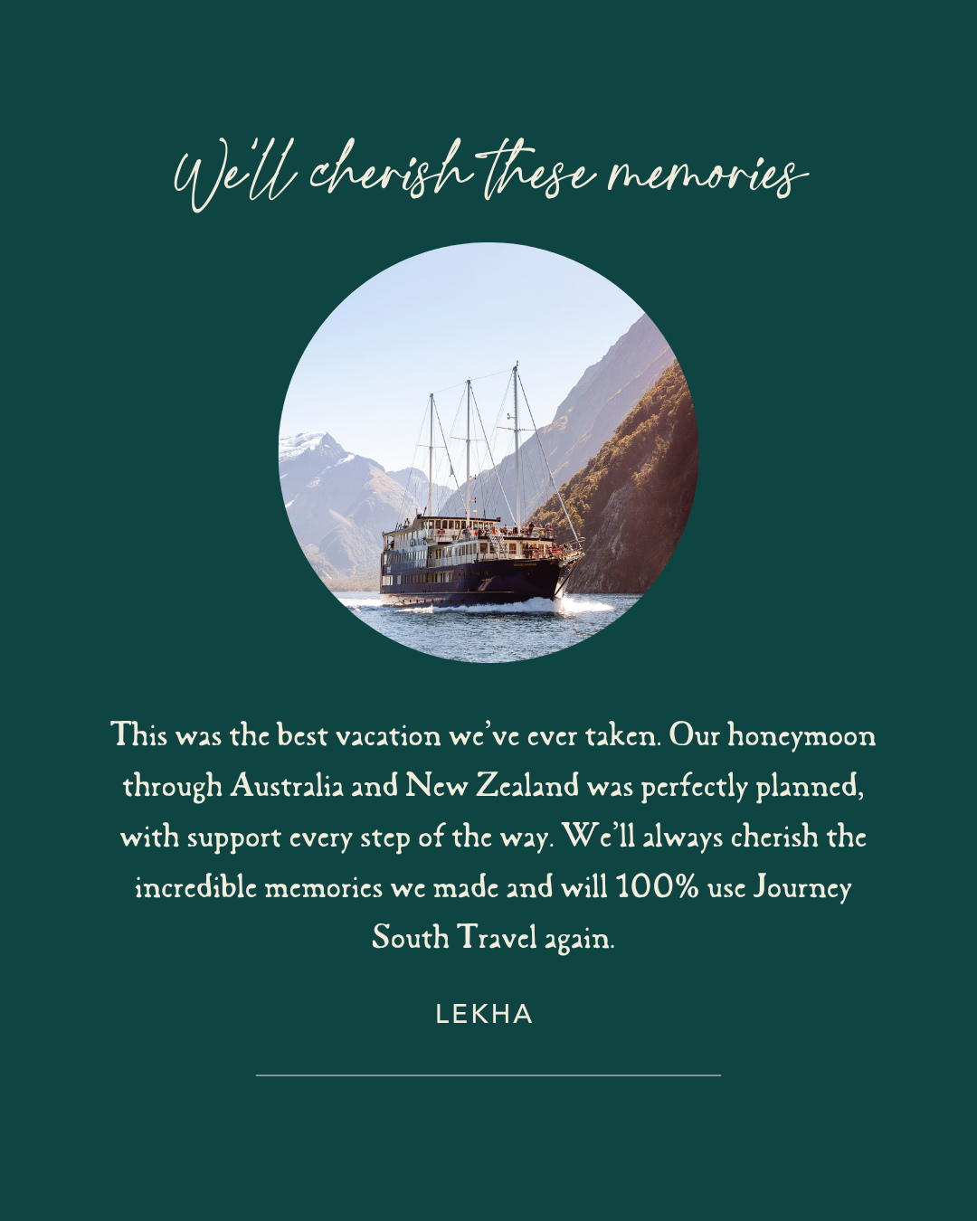 What does a truly bespoke honeymoon actually look like? 🤍
For this couple, it meant a month travelling through Australia and New Zealand, with private experiences designed around what they wanted to see, do and value most.
Their private tours weren’t simply small-group experiences labelled “private” — they were genuinely tailored to them. And with every detail thoughtfully planned and support available throughout their journey, they could focus on enjoying it rather than managing the logistics.
Their verdict? “The best vacation we’ve ever taken.” 🙌
🔗 Your honeymoon should feel like yours from beginning to end. Talk to our Travel Designers to start creating it. Link in bio.
#JourneySouthTravel #AustraliaHoneymoon #NewZealandHoneymoon #LuxuryHoneymoon #AustraliaTravel #NewZealandTravel #BespokeTravel #TailorMadeTravel #LuxuryTravel #HoneymoonIdeas