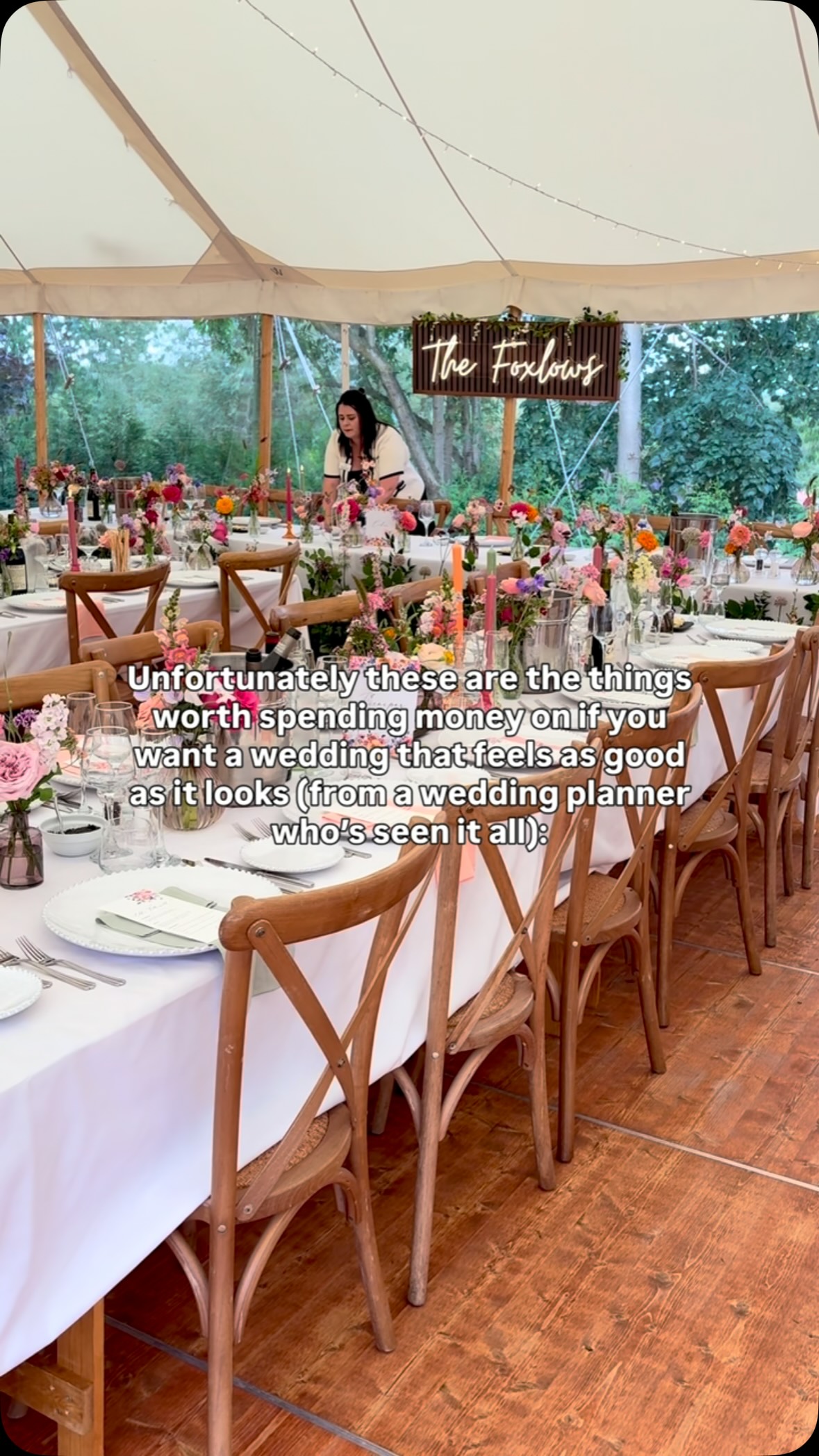 The things that can elevate your wedding…
1. Statement floral installations
Rather than lots of smaller arrangements, invest in one or two impactful pieces that can be repurposed throughout the day - ceremony backdrop to top table, aisle flowers to guest tables etc
2. A great band or DJ
Someone who can read the room, create the right atmosphere and keep the dancefloor full is worth the investment
3. Good food & drink
This is one area I wouldn’t compromise on. Great food, a wide range of drinks and brilliant service make a huge difference to the overall experience
4. A cohesive design
Stationery, signage, menus, linens, tableware, flowers and your colour palette should all work together. You don’t need more, you just need everything to feel intentional
5. Photography & videography
These are the things you’ll have long after the wedding is over, so invest in suppliers whose style you genuinely love and whose approach makes you feel comfortable in front of the camera
6. Personal, thoughtful touches for guests
Think about the experience rather than simply buying favours. A favourite drink, handwritten note, late-night snack or meaningful detail can make guests feel genuinely considered
7. Professional coordination
Having someone else manage the suppliers, timings, setup and inevitable little hiccups means you can actually enjoy the wedding you’ve spent so much time and money creating.
I’m Victoria, I plan flawless and stress-free weddings that feel as good as they look in Yorkshire, Derbyshire, Cheshire and beyond. Follow me for more wedding planning tips and inspo!