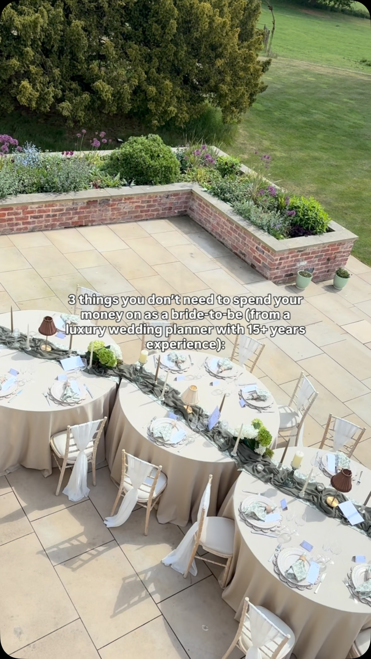 They are honestly not worth it…
After 15+ years working in events and weddings, there are a few things I’d happily tell you not to spend your wedding budget on:
1. Favours your guests will leave behind
If you love the idea of favours, go for something genuinely useful or personal. But you absolutely don’t need to give every guest a little gift just because it’s expected.
2. Endless entertainment options
You don’t need a saxophonist, magician, photo booth, live artist and DJ just because you can. Choose the entertainment that genuinely suits you and your guests, rather than trying to fill every moment or the day.
3. Trends you don’t actually love
Just because you’re seeing something everywhere on Pinterest and Instagram doesn’t mean it belongs at your wedding. Spend your money on the things that genuinely matter to you instead.
A luxury wedding doesn’t have to mean spending money on everything. It’s about knowing where your budget will make the biggest difference.
📍 Save this for when you’re working through your wedding budget, and follow me for more practical wedding planning advice.