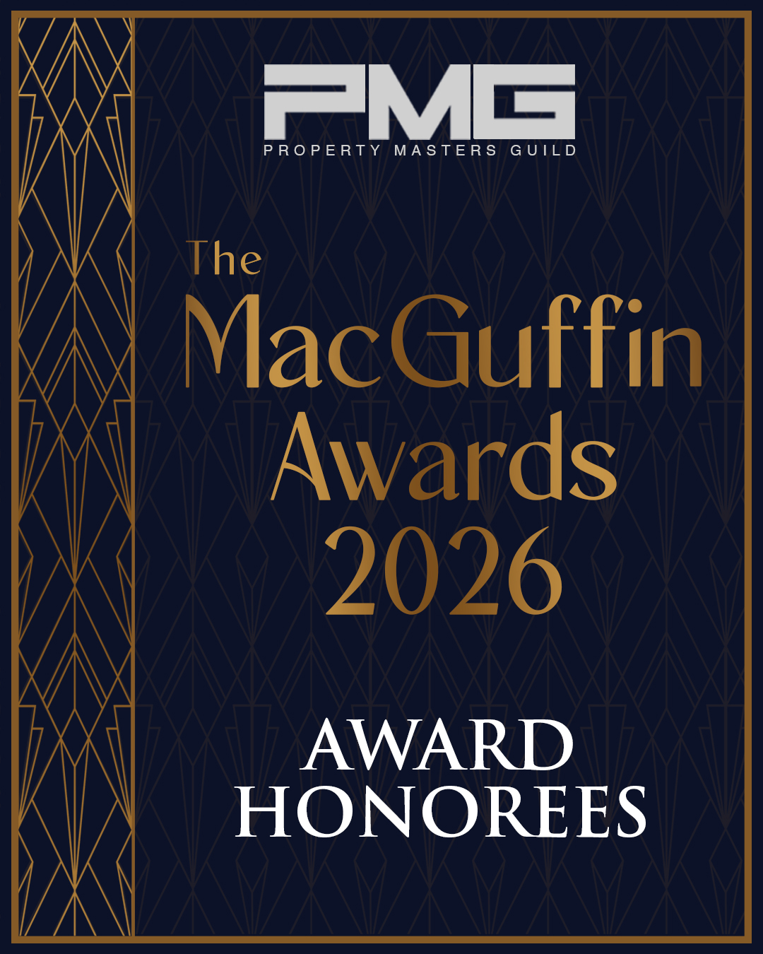 The Property Masters Guild is pleased to announce the honorees for its 3rd Annual MacGuffin Awards, recognizing extraordinary craftsmanship, services and dedication within the property department.
Barry Wilkinson, PMG will receive the Lifetime Achievement Award by Studio Art & Technology. Barry Wilkinson retired several years ago after more than forty years in the property department, having worked on over seventy films — on many of them as Prop Master. His credits include Titanic, Indiana Jones and the Temple of Doom, Who Framed Roger Rabbit, several Bond films including GoldenEye, and all the original Harry Potter films.
Luis Castro will be honored with the Humanitarian Award, presented by Hill Valley. Luis Castro is a Puerto Rico–born food stylist and culinary professional with over 25 years of experience in the food industry and 10 years in film and television. A graduate of LATTC’s Culinary Arts & Restaurant Management program and a member of IATSE Local 44, his credits include This Is Us, Westworld, 9-1-1, Bel Air, Paradise, and Barbie.
Patricia Reilly will be the recipient of the President's Award. She is a local 44 food stylist pushing the boundaries between props and food, she provided out of this world creations for productions like Obi-Wan, Rebel Moon and The Orville. She “gruesome more” working to create the culinary horrors of Grotesquerie and her drinkable blood on American Horror Story sent the actors Gaga.
The awards show will take place at the Paramount Theater in Hollywood, California on Saturday, September 12th.
Make sure to buy your tickets with sales closing just a few weeks away on August 30th. Follow the link in our bio to purchase tickets.
#pmg #macguffinawards #macguffinawards2026