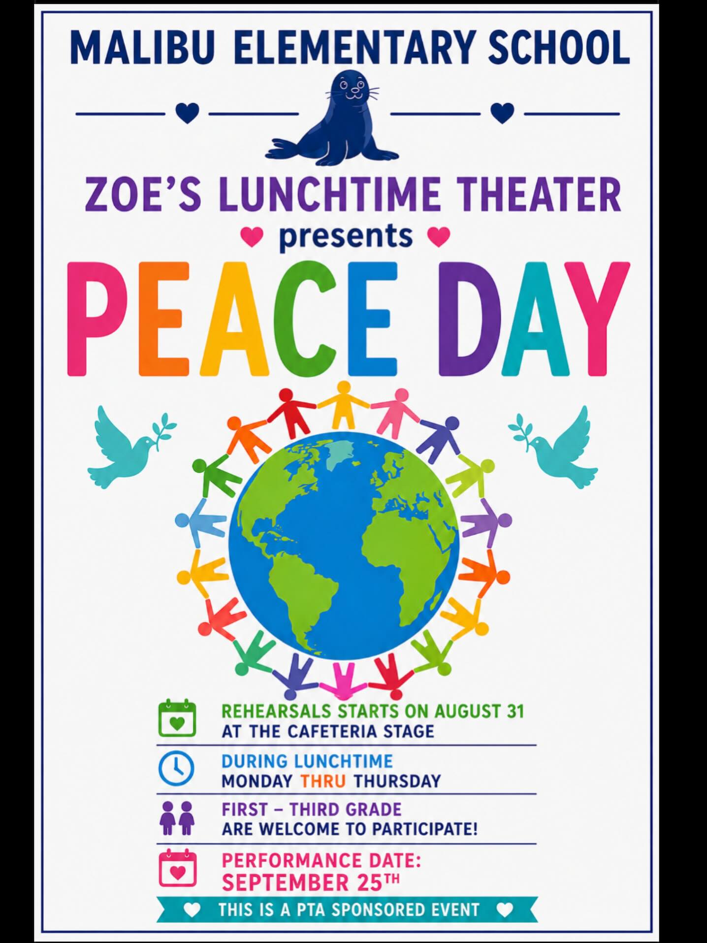 ☮️ Peace Day Performance Sept 25th ☮️ We can’t wait to kick off the year with our first show!