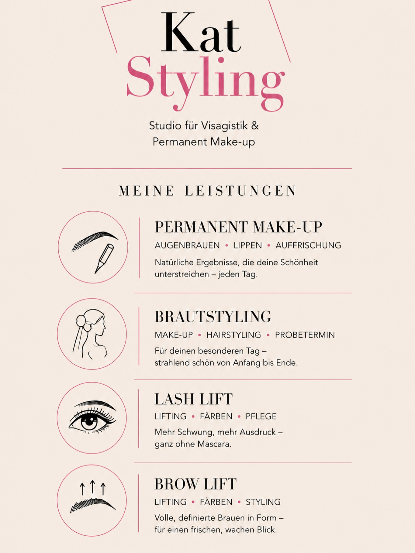 Alles auf einen Blick ✨
Bei KatStyling dreht sich alles darum, deine natürliche Schönheit zu unterstreichen – ganz egal, ob dauerhaft, für einen besonderen Anlass oder einfach für dich.
Von Permanent Make-up über Brautstyling bis hin zu Lash & Brow Lift – jede Behandlung wird individuell auf dich abgestimmt.
Du bist dir noch unsicher, was zu dir passt? Schreib mir gerne ganz unverbindlich eine Nachricht. 🤍
📍 Piding | Nähe Salzburg & Bad Reichenhall
📩 Termine & Beratung per DM
#PermanentMakeup #PermanentMakeupSalzburg #PMUSalzburg #PMUArtist