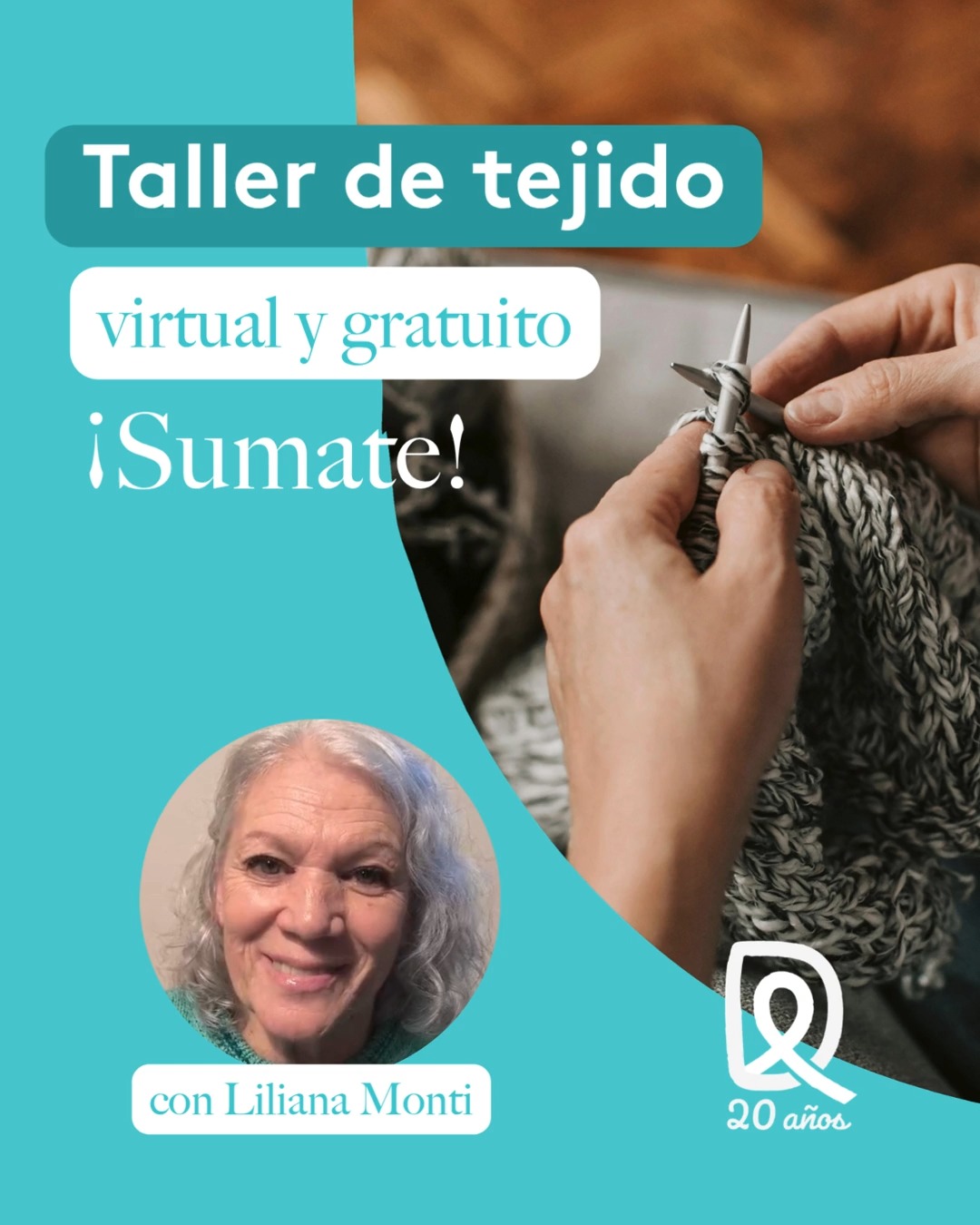 🧶 En nuestro 20.° aniversario, te invitamos a crear, compartir y hacernos compañía ✨🎉
En la Fundación Donde Quiero Estar estamos celebrando 20 años caminando a tu lado 🥳 y Liliana Monti, coordinadora de nuestro Taller de Tejido, te hace una invitación muy especial.
En este taller no solo tejemos y aprendemos nuevas técnicas: compartimos proyectos, charlas y, sobre todo, nos hacemos compañía 💙.
"No hay nada más terapéutico que un ovillo de algún hiladito y unas agujas para hacer volar nuestra imaginación y hacer algo con nuestras propias manos."
🌷 Un espacio pensado especialmente para pacientes con cáncer.
💻 Modo: Virtual y gratuito
¡Animate a sumarte! Y si nunca tejiste, no te preocupes: ¡acá aprendés! 😉
👉 ¿Te gustaría inscribirte? Para participar mandá mensaje aquí https://walink.co/b8fdca
¡Te esperamos con los brazos abiertos! 🤗
#fundaciondondequieroestar #20años #tallerdetejido #acompañamiento #tejidoterapéutico #tejido #comunidad #bienestar
@vickyvieltemperley @VickyViel @lilitam59 @casullocecilia