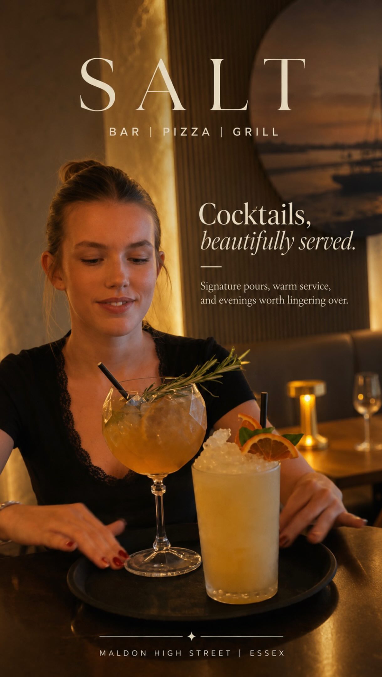 Coctails beautifully served.
SALT #maldon #essexfoodies #coctail #essex #italian
