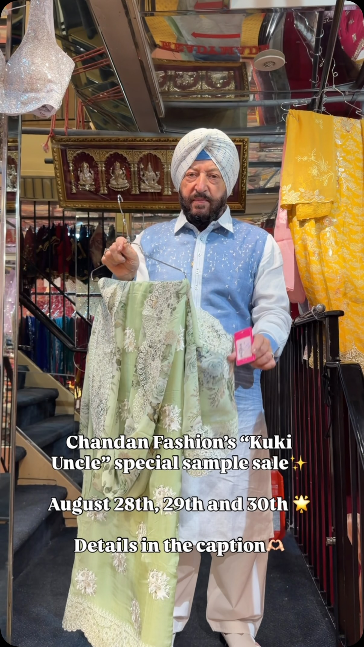 KUKI UNCLE HAS SPOKEN. 😂🔥
If you’ve been waiting for a sign to shop the Chandan Fashion Sample Sale… THIS IS IT! 👀
✨ Bridal Wear
✨ Menswear & Womenswear
✨ Suits, Jewellery & Footwear
✨ Up to 70% OFF
📅 Aug 28–30 | Downtown
Don’t think twice. Kuki Uncle wouldn’t. 😉
.
.
.
#samplesale #chandanfashion #bridalwear #explorepage #explore