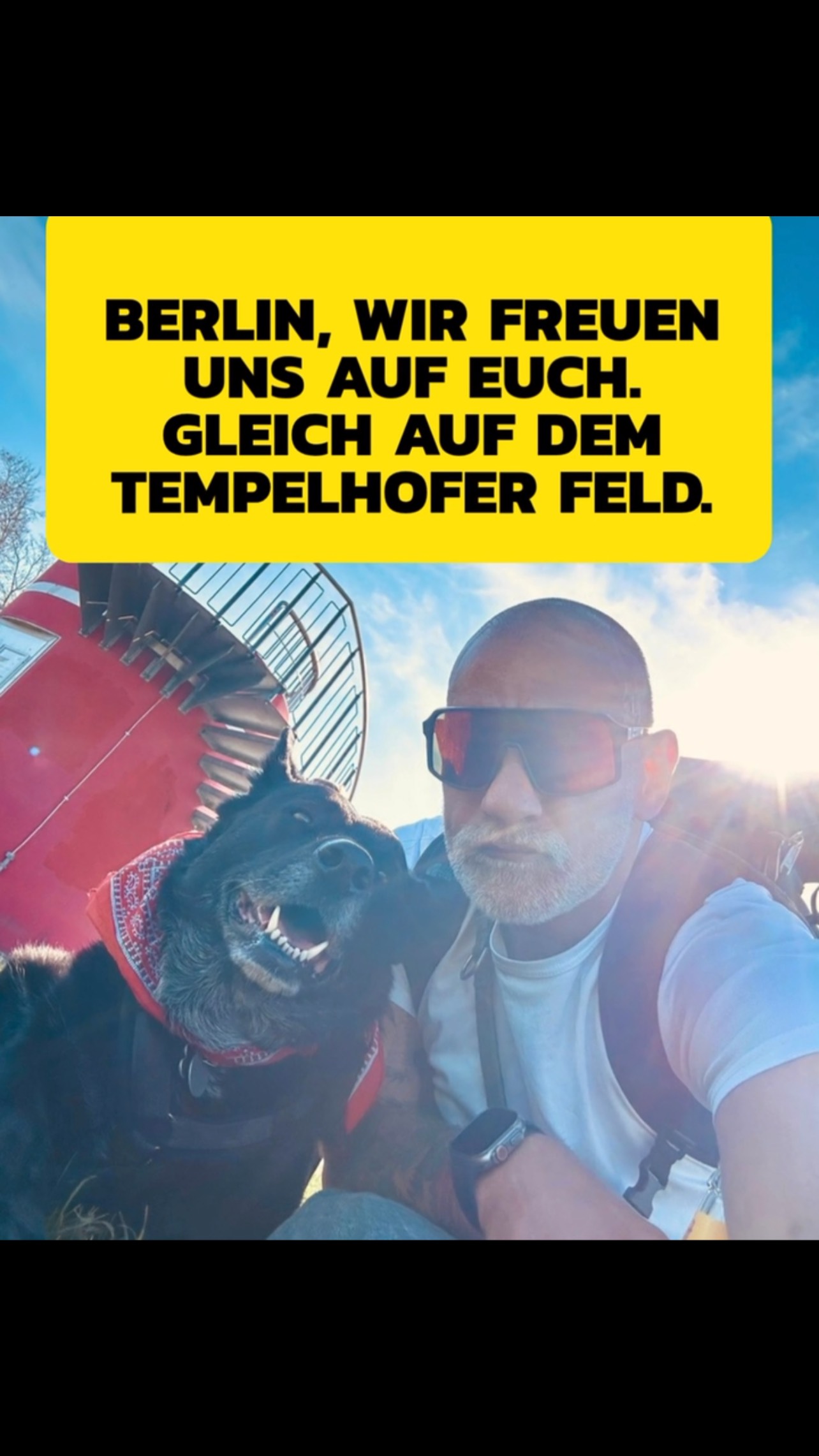 🐾 Vielleicht sehen wir uns gleich auf dem Tempelhofer Feld! 🐾
Heute ab 15 Uhr heißt es: Walk with me – let’s meet! 🐶❤️
Wenn du uns suchst, ist es ganz einfach:
👉 Achte auf das weiße DOGREBELS-Shirt. 😎
Damit erkennst du uns garantiert – und wenn du uns siehst: Komm einfach vorbei und sag Hallo! 👋🐕
Wir freuen uns auf euch, eure Vierbeiner und jede Menge neue Gassi-Bekanntschaften. 🐾
📍 Hundefreilauffläche Süd – Tempelhofer Feld
🕒 Heute, 29.08. ab 15 Uhr
See you on the field! 🐕🦺🚶♀️🚶♂️
#DogRebels #WalkWithMe #TempelhoferFeld #BerlinMitHund #BerlinDogs HundeInBerlin DogCommunity GassiGehen Hundeliebe MeetAndWalk
