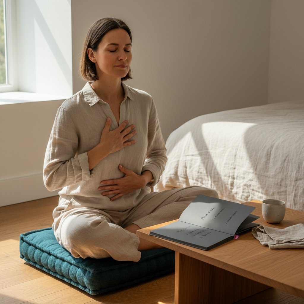Your 1-minute reset starts here today.
Breathe in for 4. Exhale for 6.
This tiny pause can soften stress fast. Save this and try it the next time your mind feels full. 🌿
Want more simple Mindfitness tools you can use anywhere. Discover our retreats.