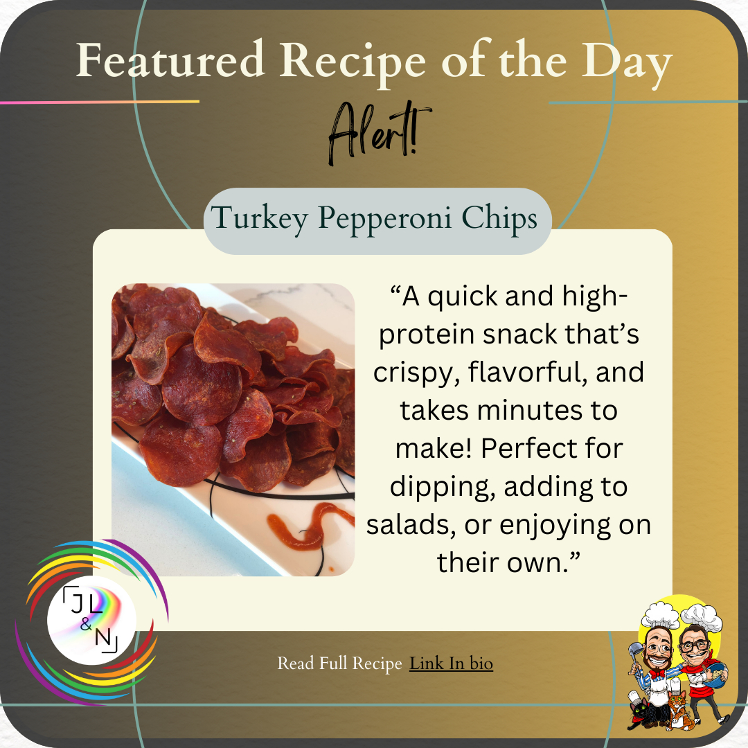 🥓 Turkey Pepperoni Chips 🍽️
A quick and high-protein snack that’s crispy, flavorful, and takes minutes to make! Perfect for dipping, adding to salads, or enjoying on their own.
✨ Ready in 20 minutes!
👉 Get the recipe: https://www.jeanlucandnick.com/recipes/recipe/turkey-pepperoni-chips
#CrispyBites #HighProteinSnack #GuiltFreeCrunch