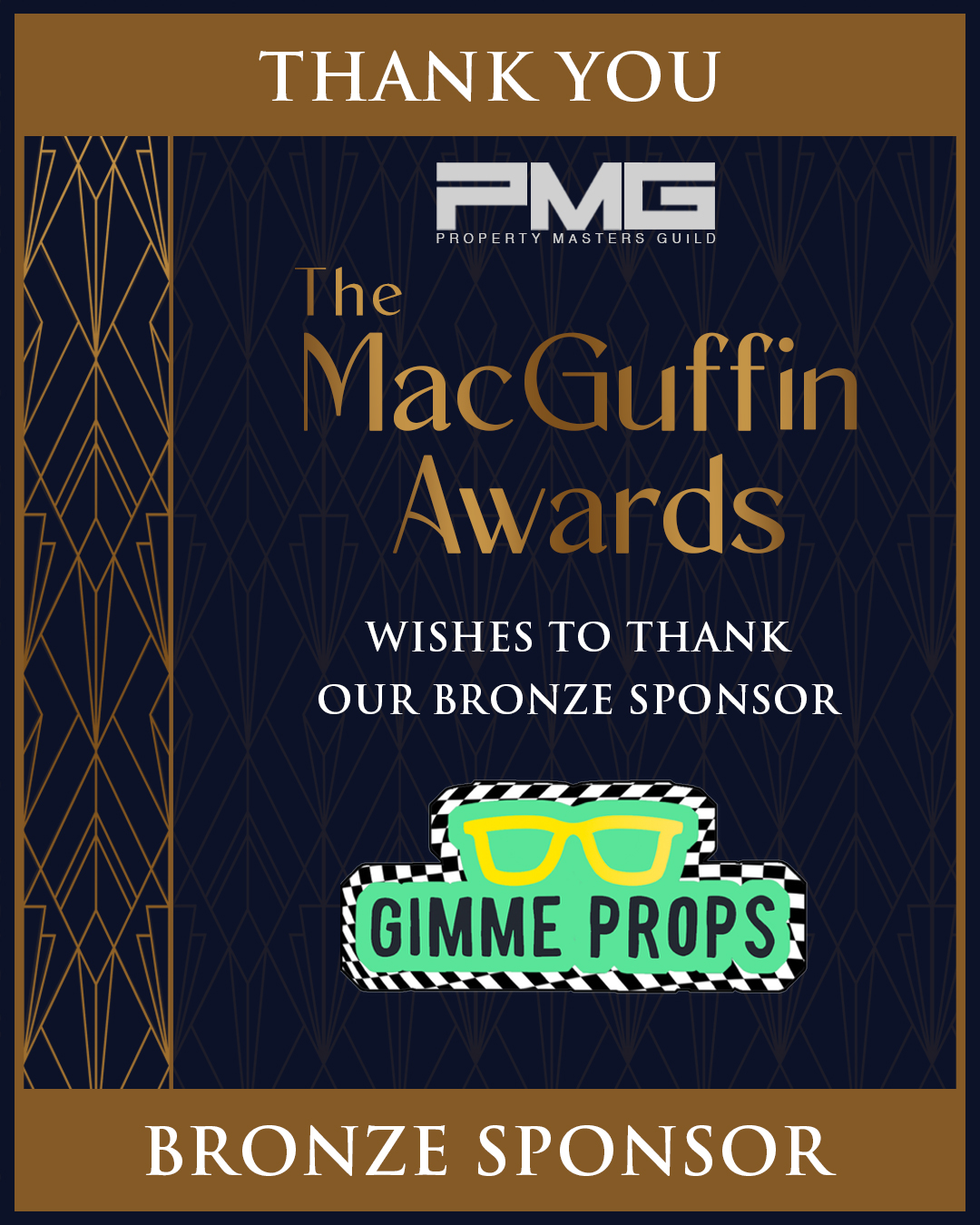 Thank you to our wonderful sponsor, Gimme Props, for supporting this year's MacGuffin Award show.