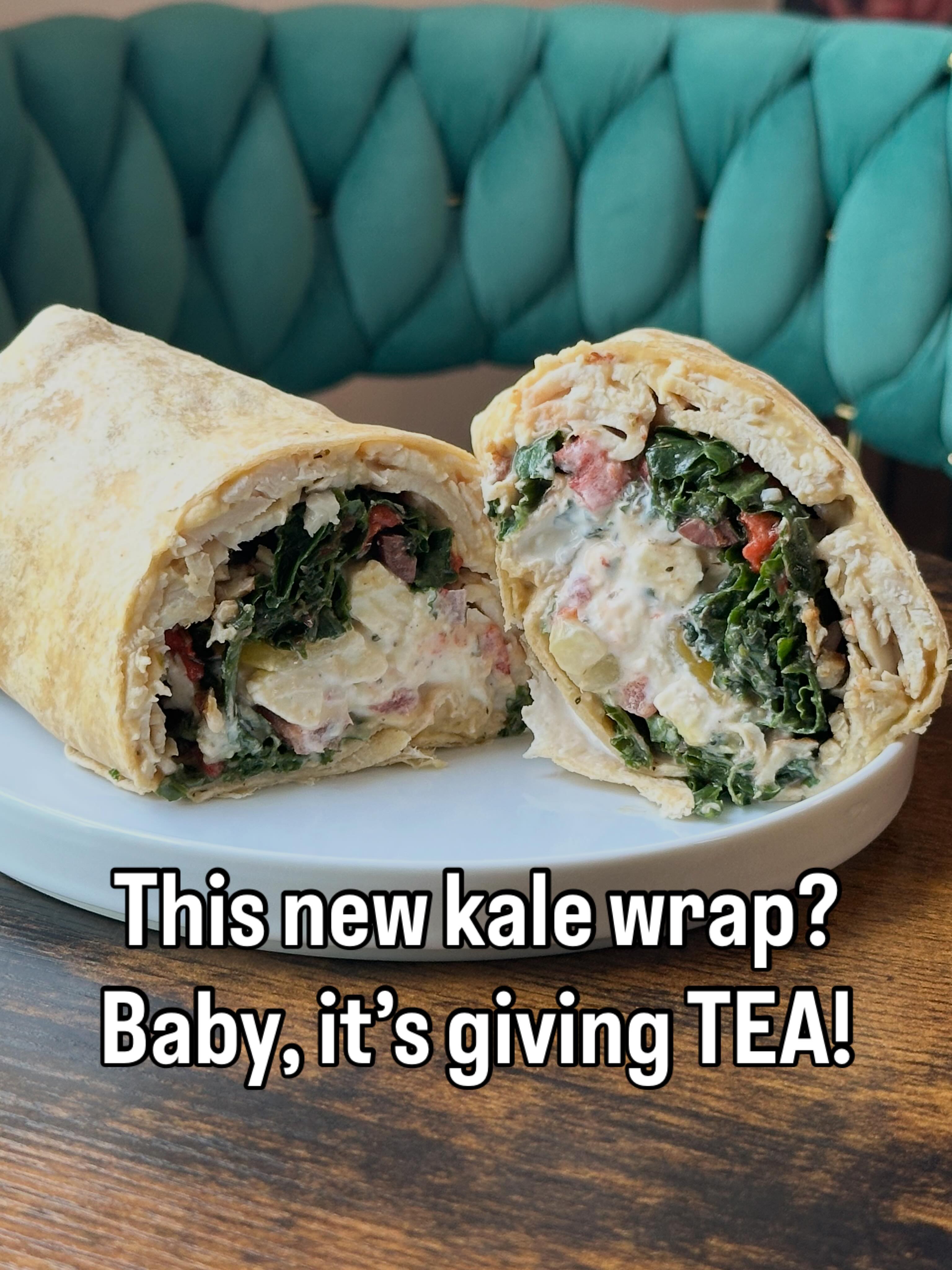 Meet the Fairburn-Mediterranean Kale Wrap — our newest addition, and yes… this kale came to spill the TEA.
Fresh kale, Mediterranean-inspired flavors, and all the goodness wrapped up in one seriously satisfying bite. It’s giving fresh. It’s giving flavorful. It’s giving “why didn’t y’all have this sooner?”
Come see what all the TEA is about.
The Fairburn Kale Wrap is officially here!