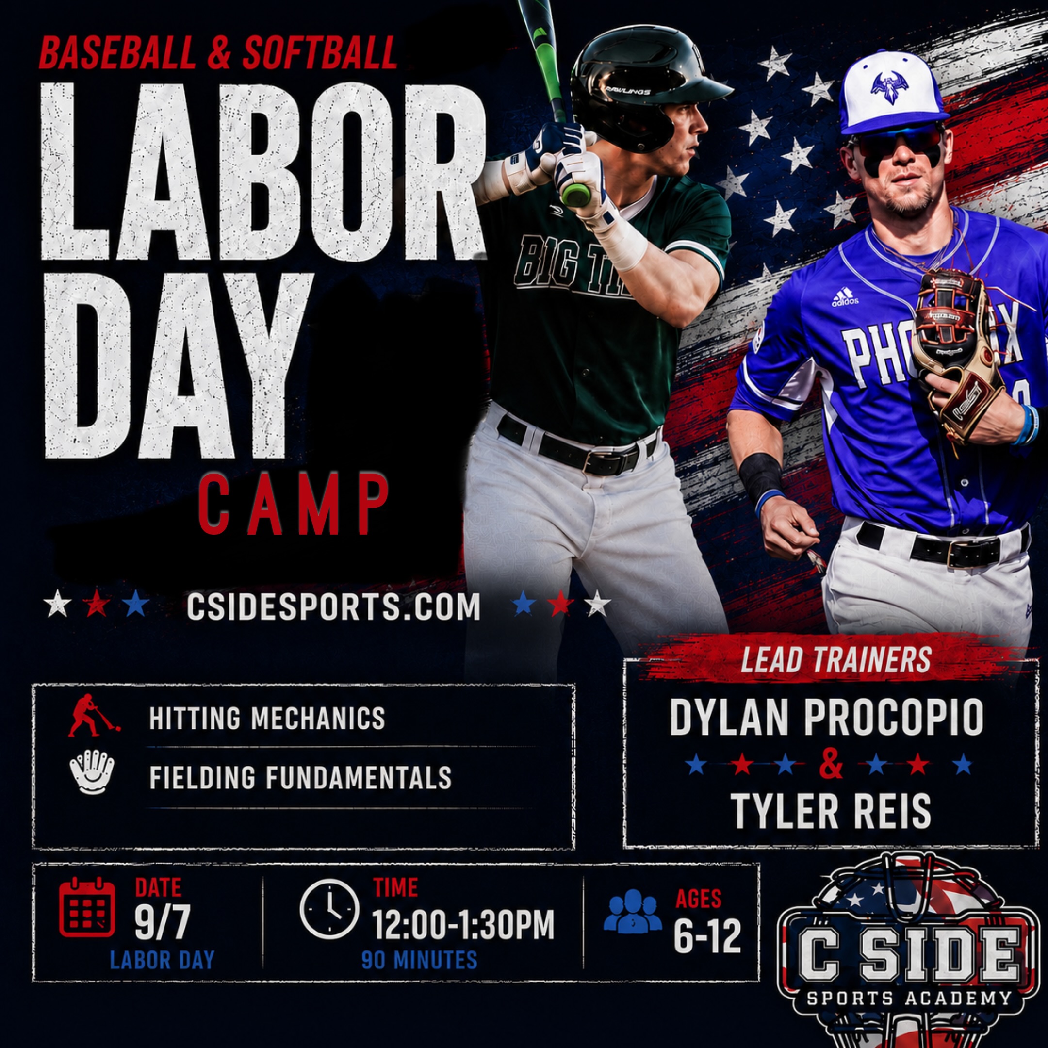 Come get some extra work in with trainers Dylan and Tyler on Labor day!!
Share with your friends and teammates!! 👏🏻⚾️🥎
https://tms.ezfacility.com/OnlineRegistrations/Register.aspx?CompanyID=2556&GroupID=4106163#SelectRegistrationType