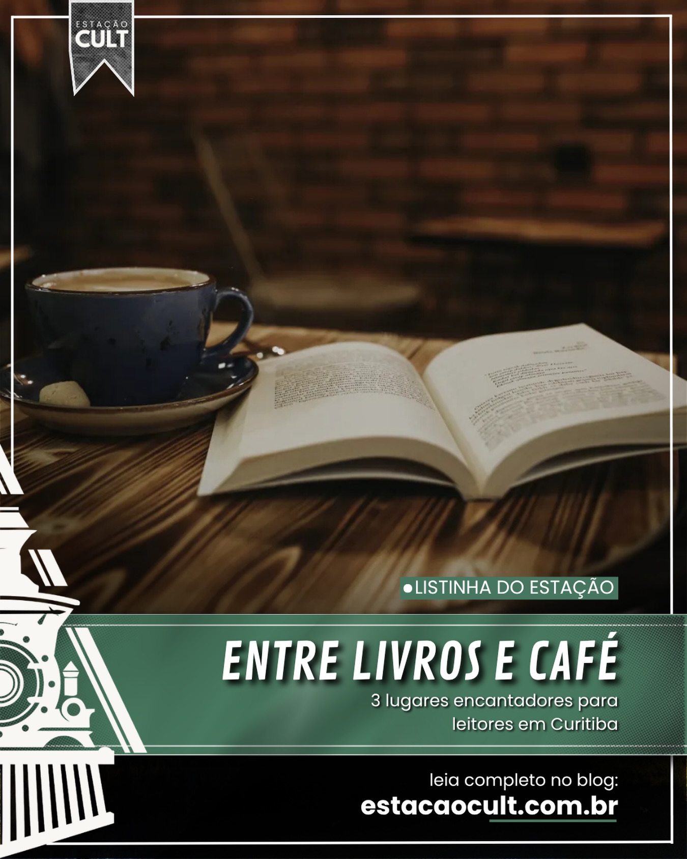 📚☕ Curitiba também é feita de histórias — e algumas delas estão escondidas entre páginas, cafés e lugares cheios de personalidade.
Para quem acredita que não existe combinação melhor do que um bom livro e uma xícara de café, a capital paranaense guarda verdadeiros refúgios literários.
O Estação Cult separou 3 lugares encantadores para leitores em Curitiba:
✨ Arte & Letra — livraria, cafeteria e ponto de encontro para quem ama literatura, lançamentos e boas conversas.
✨ Telaranha — um espaço que une café, livraria e editora independente, perfeito para descobrir novos autores e mergulhar na literatura brasileira contemporânea.
✨ Arcádia Sebo & Café — para quem gosta de garimpar livros usados, encontrar raridades e viver aquela sensação de descoberta entre estantes.
Mais do que cafeterias, esses lugares são convites para desacelerar, ler algumas páginas e aproveitar a cidade em outro ritmo. ☕📖
Qual desses lugares você já conhece? Ou qual entraria no seu roteiro literário em Curitiba? 👀
Salve para visitar depois e compartilhe com aquele amigo que nunca sai de uma livraria sem comprar um livro.
Aproveite para ler a matéria completa escrita pela @caroline_chags no blog do Estação Cult!
#curitiba #cafescuritiba #livros #culturaemcuritiba #estacaocult