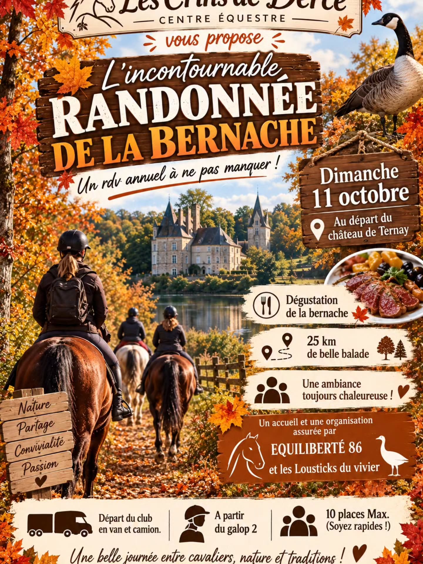 Hey hey hey
La date est là...
Alors comme d'habitude.. c'est toujours complet alors réservez dès maintenant votre place 🫣🫣😍😍😉😉
LES CRINS DE DERCE poney club
@à la une
Activités Centre équestre Les CRINS De Dercé