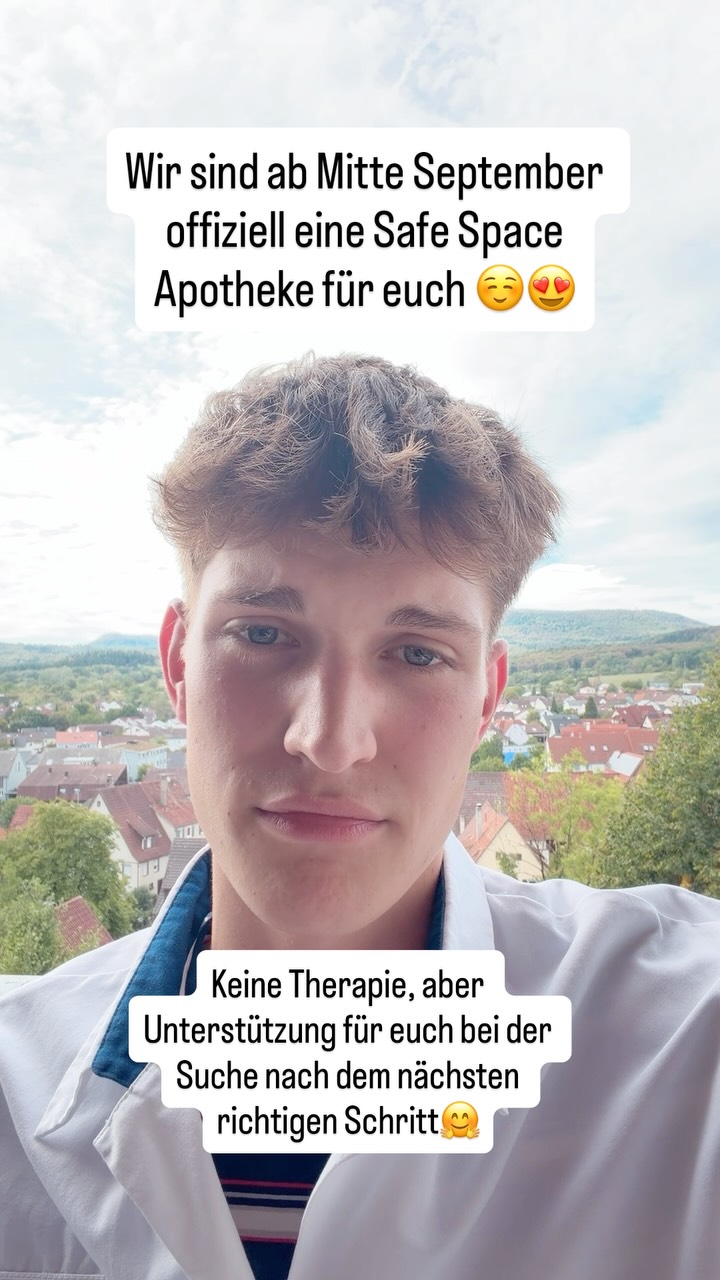 Wir sind ab Mitte September offiziell eine Safe Space Apotheke für euch ☺️😍