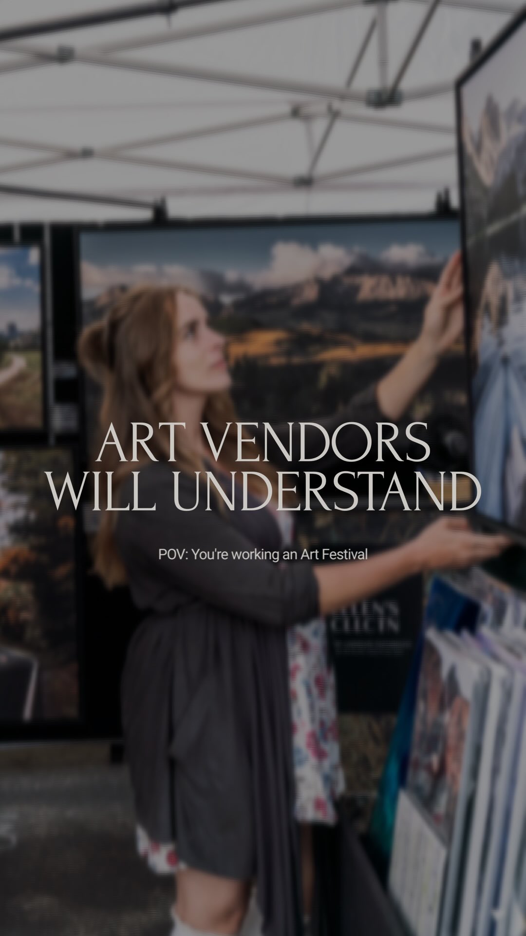 If you’ve ever worked an art show, you already know this customer. 😂
20 minutes deep into their life story, we’ve looked through the entire camera roll, I now know about every photo they’ve ever taken on vacation…
…and they leave with absolutely nothing. 🙃😂
Meanwhile I’m watching three actual customers walk in and out of my booth behind them. 🤦🏼♀️
Fellow artists/vendors, PLEASE tell me I’m not alone in this!
In lieu of festival season, I could not resist making a silly skit with my husband of this very frequent scenario that happens at just about every event I participate in. 😆
Last day of Breckenridge at the Great Divide Art Festival is today and last art festival of the Season is NEXT WEEKEND in Sioux Falls, SD!
Love you all and see you there!