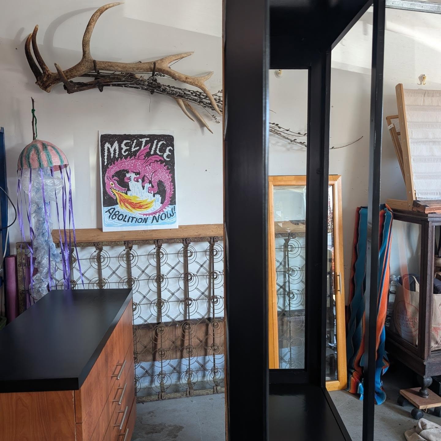 The shop view inside the garage where it lives in chaos 🔥🧊