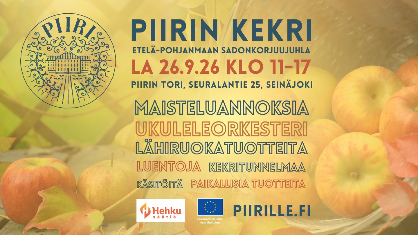 PIIRIN KEKRI Seinäjoki la 26.9.
Tule maistelemaan upeita maisteluannoksia ja tunnelmoitumaan rikkaasta ohjelmasta!
Ja tietenkin Fifth Flavour on sadonkorjuu riennoissa mukana 🍂 ❤️
#piirille