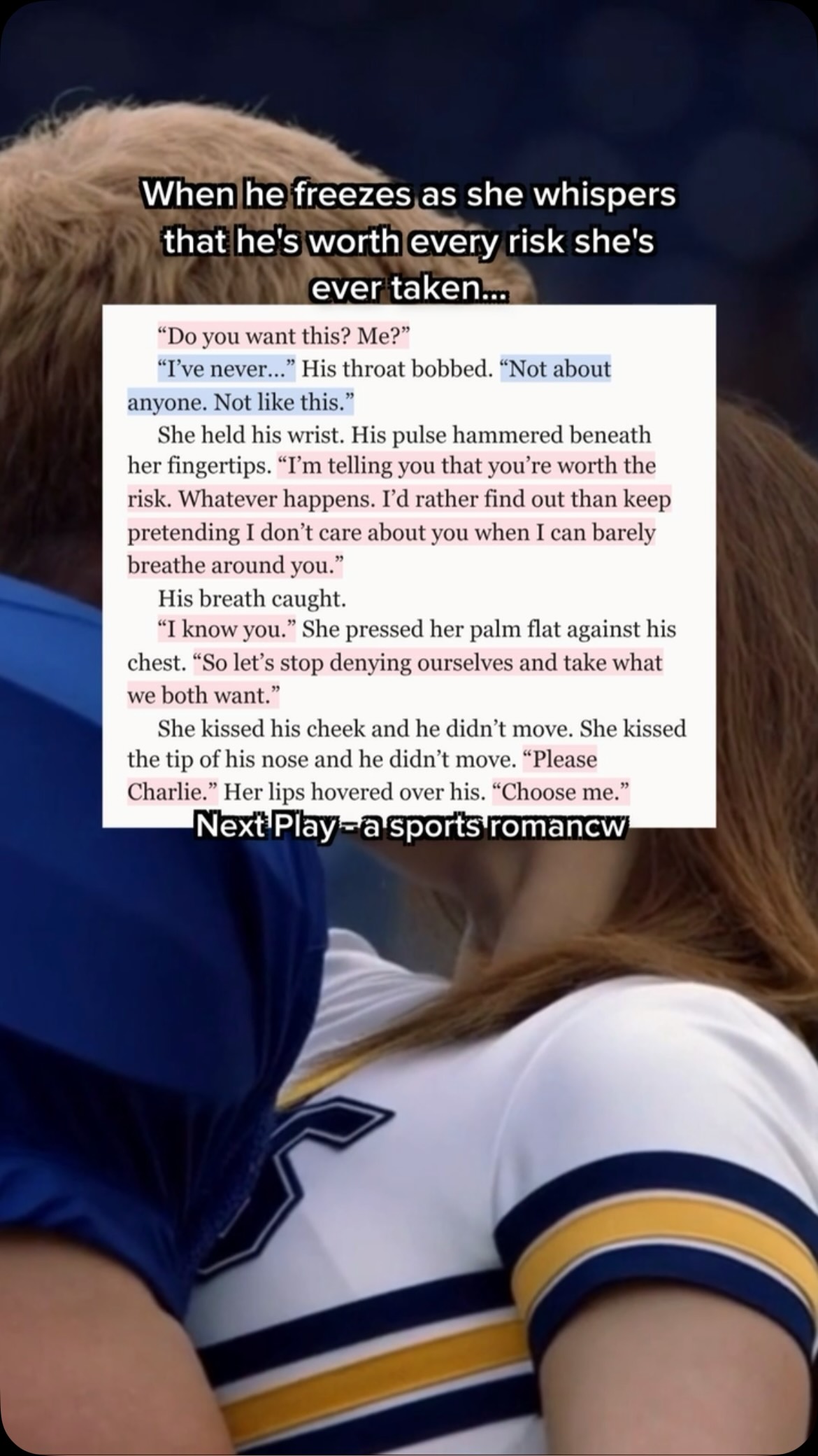 Next Play by DL Croisette. A forced proximity, he falls first, football romance.
Read in kindle unlimited
#footballromance #hefallsfirst #readingromance