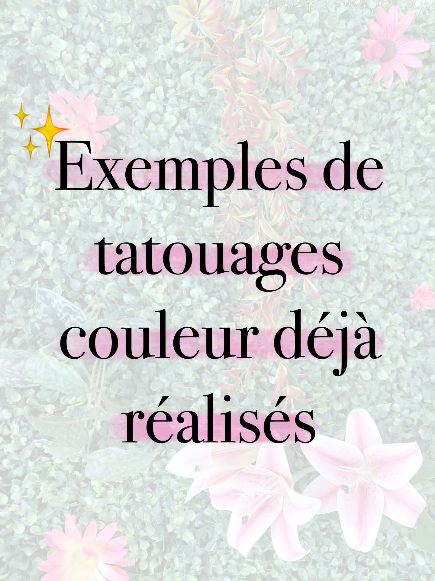 Vous retrouverez ici quelques tatouages couleurs déjà réalisés dont ceux réalisés depuis le lancement du nouveau concept ! 😉