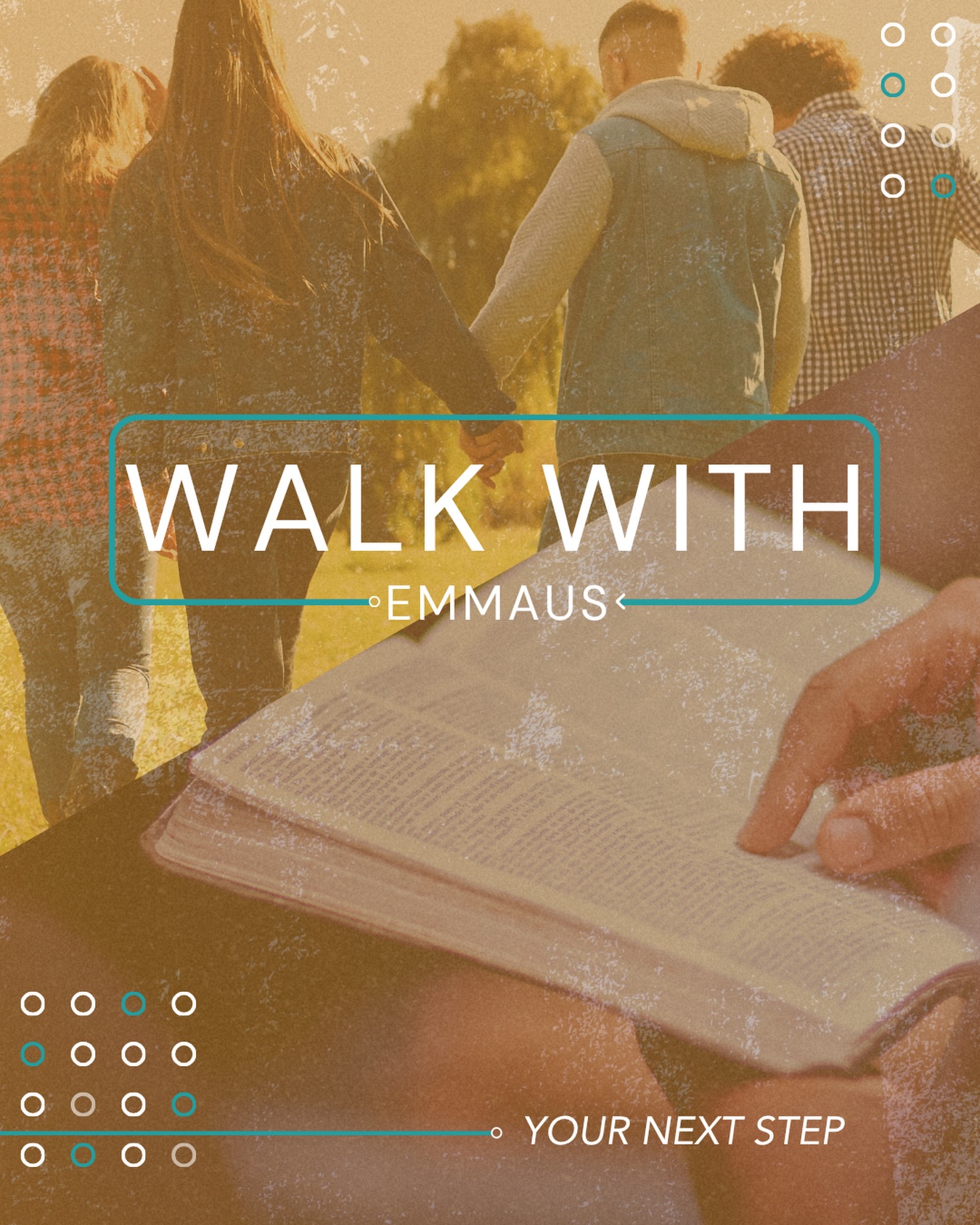 We invite you to join us for Walk with Emmaus on Saturday, September 12, 2026.
Walk with Emmaus is a relaxed, informational class for anyone who wants to learn more about Emmaus Church—our story, beliefs, and how to get connected.
Whether you’re exploring faith, new to Emmaus, or considering membership, you are welcome.
Register on our church center app!
Questions? steven.seal@emmauswg.org