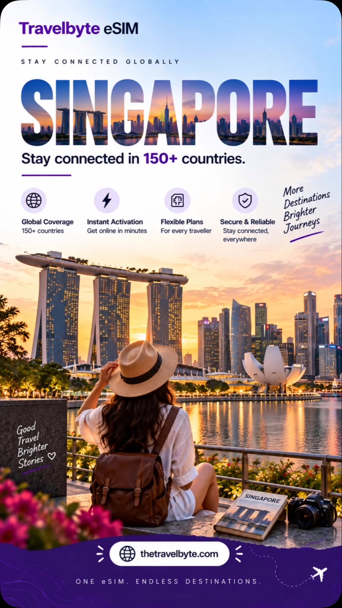🇸🇬 Singapore, here we come! ✈️✨
From Marina Bay’s skyline to late-night food adventures, stay connected throughout your Singapore trip without the hassle of searching for Wi-Fi. 📱🌏
With a Travelbyte eSIM:
🌍 Coverage in 150+ countries
⚡ Instant activation
📶 Stay connected on the go
💳 Flexible plans for every trip
Explore more. Worry less.
👉 Get your eSIM at thetravelbyte.com
#traveling #singapore #esim #visitsingapore #singaporetourism