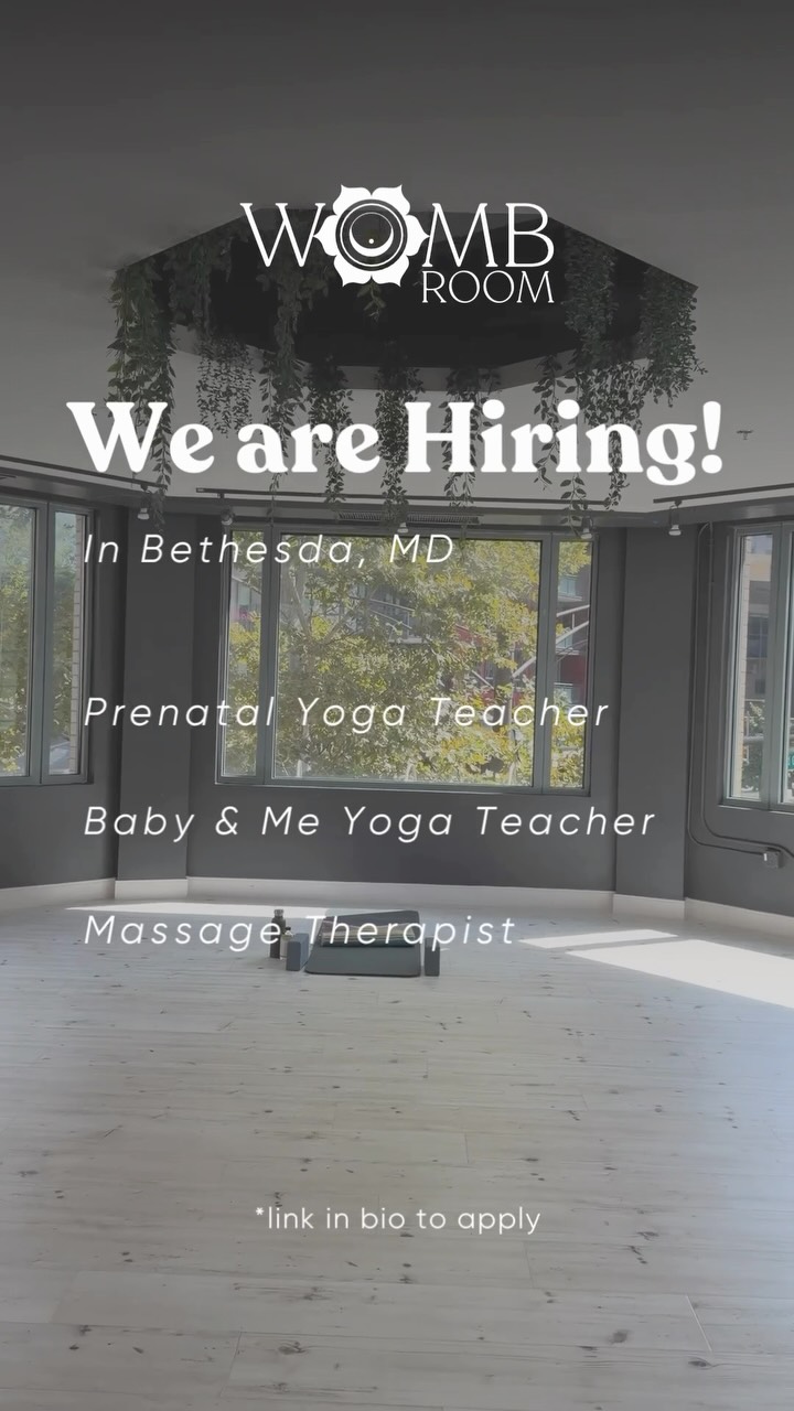 We are hiring in Bethesda, MD!
Join our team! We are looking for:
Prenatal Yoga Teachers
Baby & Me Yoga Teachers
Prenatal & Postpartum Massage Therapists
Follow the “hiring” link in our bio to apply
#hiring #bethesda #prenatalyoga #babyandmeyoga #massage