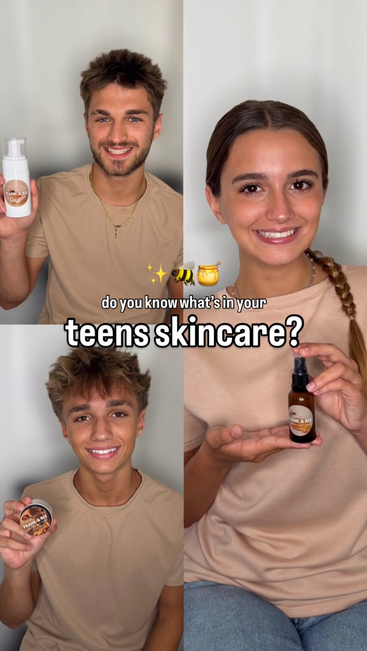 šæTEEN SKIN is already going through enough with hormones, oil changes, breakouts + sensitivity.
So the last thing we want is for young skin to be relying on harsh, stripping formulas that can leave it feeling dry, irritated, and completely out of balance!
šThatās why we created our Frank & Bee skincare lineā¦to give preteens, teens + young adults a simple routine made with skin-loving ingredients that cleanse, nourish, hydrate + support the skin barrier at the same time.
š¤WHATāS INSIDE:
⢠Raw honey
⢠Royal jelly
⢠Propolis
⢠Frankincense
⢠Aloe
⢠Niacinamide
⢠Centella
⢠Tallow
⢠Nourishing botanical oils
š¤WHAT ITāS MADE TO DO:
⢠Cleanse without stripping
⢠Support the skin barrier
⢠Help care for blemish-prone skin
⢠Hydrate + nourish
⢠Keep young skin feeling balanced + cared for
š¤THE FULL ROUTINE:
Foaming Face Wash ⢠Toning Mist ⢠Clear Skin Serum ⢠Tallow Moisturizer ⢠Honey Face Scrub ⢠Clear Skin Face Mask
šComment āBEEā and weāll send you the link!
ā
#teenskincare #teenskin #acneproneskincare #hormonalskincare #nontoxicskincare
