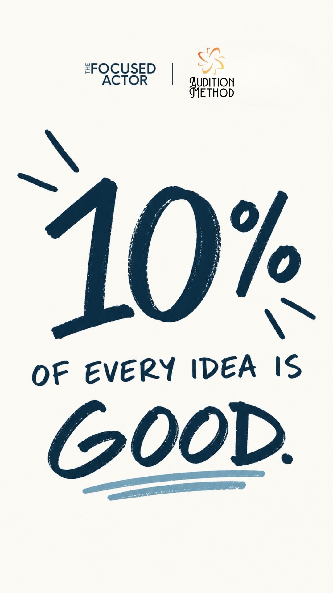 We get so scared of making the "wrong" choice that we often make no choice at all.
In an audition. In our careers. In life.
But what if the goal isn’t to get it 100% "right?"
What if the goal is exploration and growth?
Make the choice.
10% of every idea is good!
Keep that 10%. Learn from it. Adjust. Build from there.
#stayfocused #actorlife #auditiontips #actingmindset #explorationoverperfection