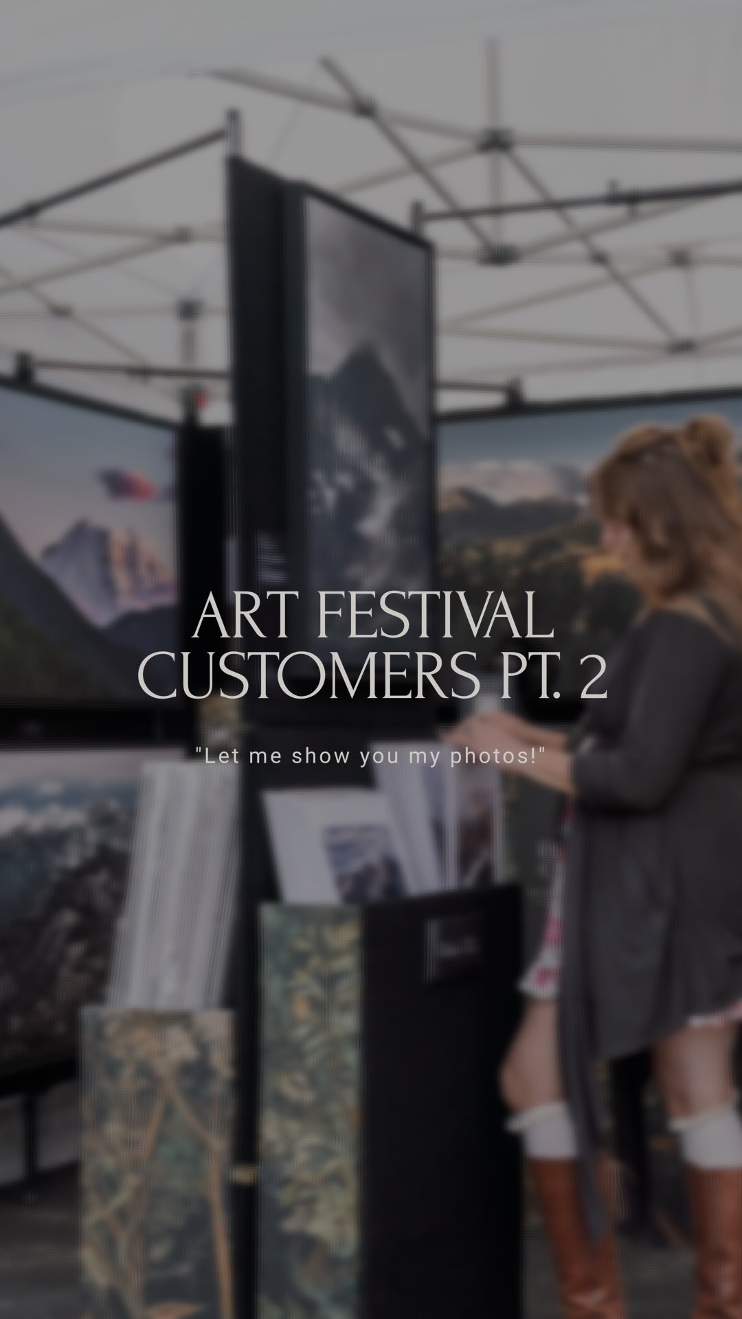 Since apparently we’re all a little too familiar with art festival customers…Here’s a Part 2.
You know the one!
They walk into a professional photographer’s booth, pull out their phone and suddenly it’s their turn to host the gallery. 😂
“Here’s one I took in Yellowstone.”
“Oh wait, you HAVE to see this sunset.”
scrolls back 4,000 photos
And of course I’m going to stand there and politely look at every single one.
In perfectly ironic timing, my LAST art festival of the year is this Saturday at the Sioux Falls Sidewalk Arts Festival! So come say hi, shop some art, and for the love of God please keep your camera roll in your pocket. 😛 Love you all 🫶
See you Saturday, Sioux Falls, SD!