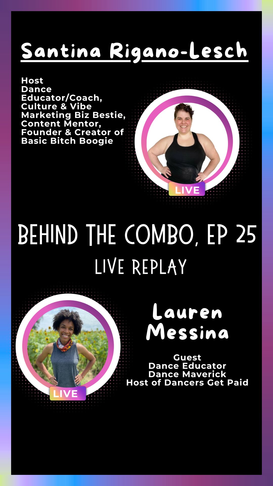 BEHIND THE COMBO | EP 25 — with Lauren Messina 🎙️✨
This conversation is for every educator who knows that what happens in their studio room goes way deeper than the steps 👇🏽
In this episode, I sat down with Lauren, Dance Educator, Dance Maverick, and Host of Dancers Get Paid, to talk about how dance builds connection, collaboration, and community, and what it actually looks like to be intentional about creating that in your studio room.
Because the movement is just the beginning and connection doesn't happen by accident. It happens because someone built the space for it!
We explored:
→ What it really means to teach through the lens of connection, collaboration, and community and when Lauren started seeing her studio room that way
→ How to cultivate a space where movers genuinely work toward a shared goal rather than side by side
→ How to shift the culture from comparison to collaboration in a world that often pits dancers against each other
→ What building trust in a dance class actually looks like, especially for students who've been burned before
→ Whether the dance world truly understands the community-building power it holds
This one is for the educators who want their studio room to feel like something more than a training space...
Because when dancers feel connected to each other, everything feels different, in the best way possible!
Watch the replay and share your takeaways in the comments 💜