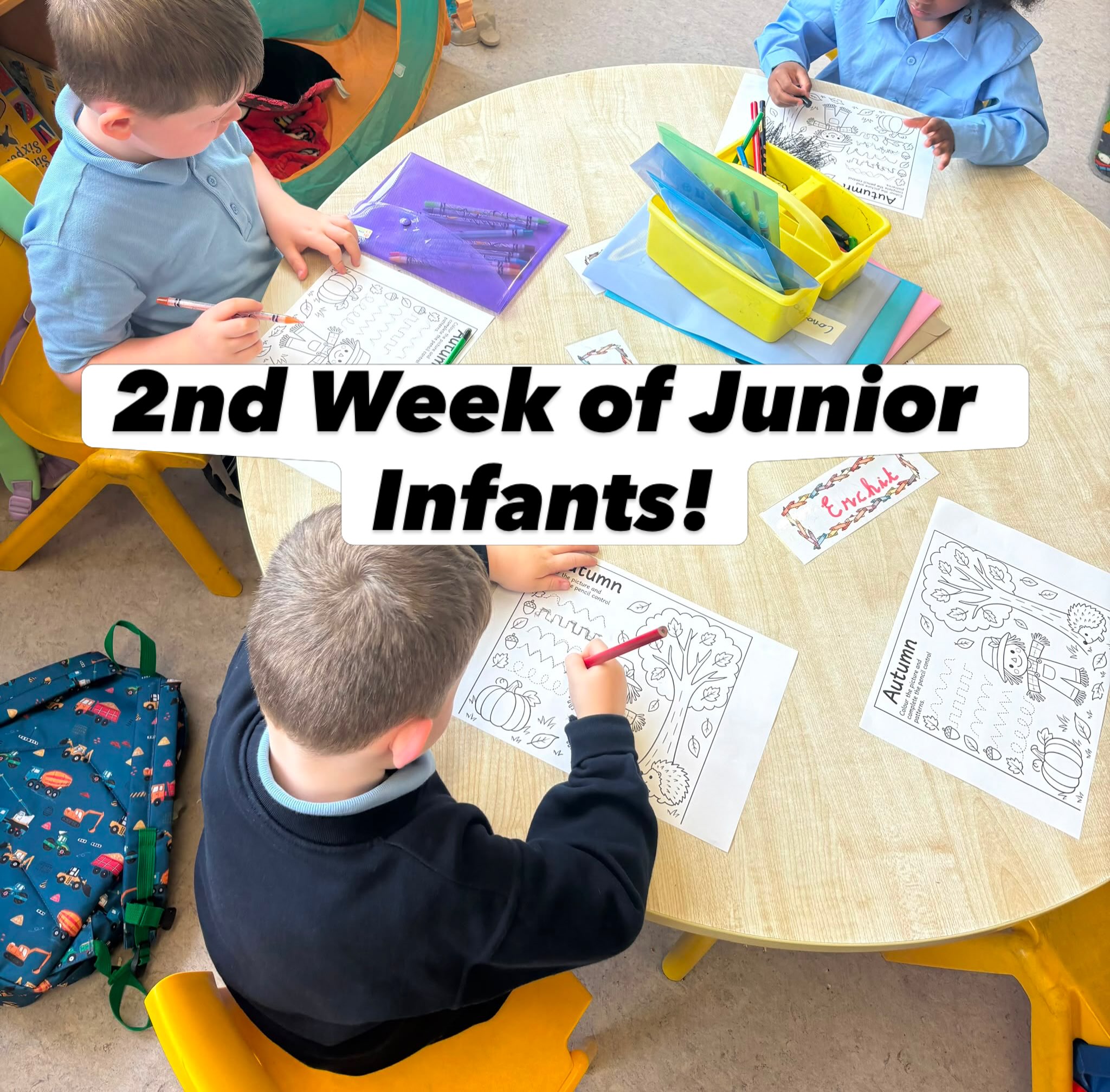 Our 2nd Week in Junior Infants! 🍂
We have had such a fun and busy second week in Junior Infants! We have been enjoying lots of fun fine motor activities, helping to develop our little hands and fingers. ✂️🎨
We also had great fun at gymnastics with Teacher Sam, where we got to move, jump and have lots of fun! 🤸♂️
This week we have also started learning all about Autumn 🍁🍂 and have been enjoying colouring and creating lots of lovely autumn pictures.
What a fantastic second week! 🌟