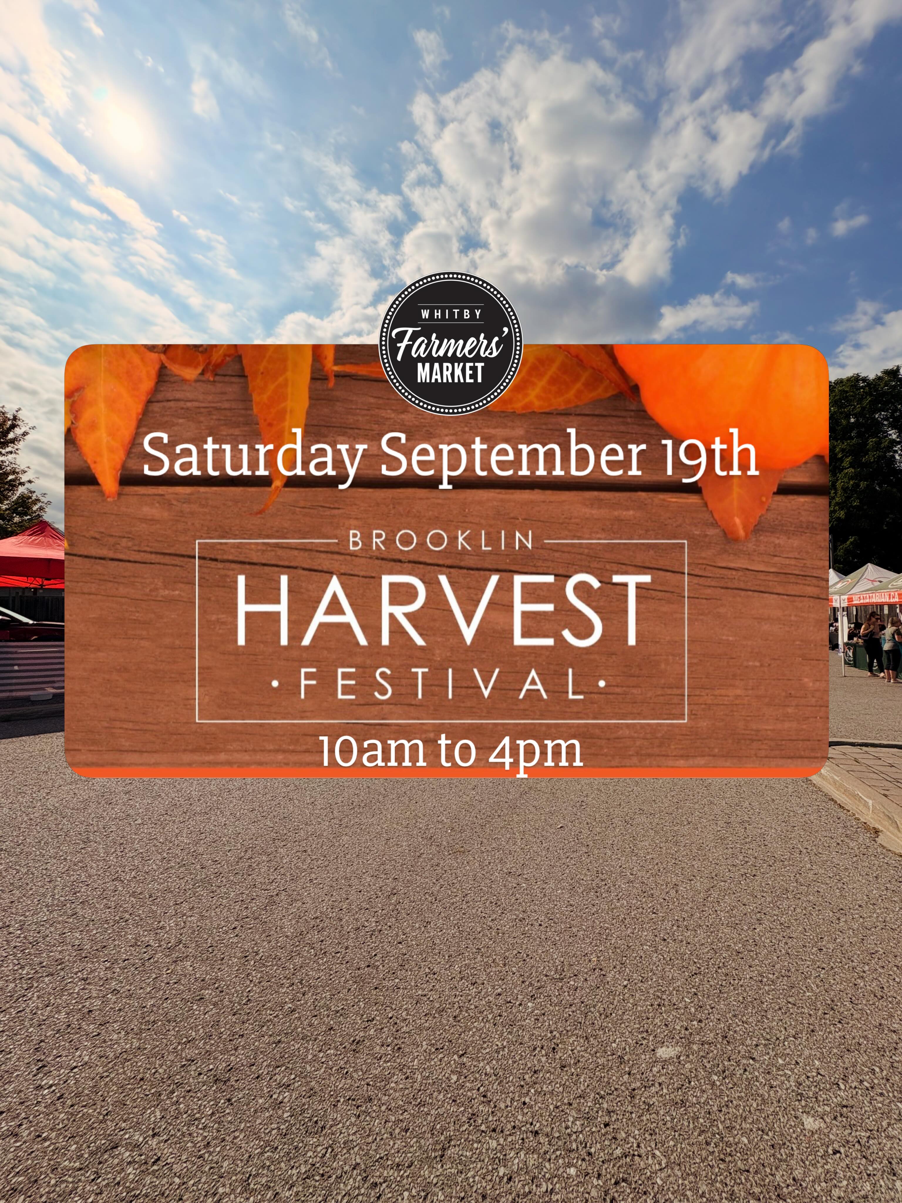 π»πJoin us at the incredible Brooklin Harvest Festival
Saturday September 19th 2026. Find all of your favourite vendors from the Whitby and Brooklin Farmersβ Markets!
We will be in and around the CIBC parking lot at the corner of Baldwin and Campbell Streets π»π
π Fresh finds, fall flavours, and local favourites! π
Stroll through the Farmersβ Market at the Brooklin Harvest Festival and explore fresh produce, handmade goods, seasonal treats, and more from local farmers and vendors. Come for the autumn vibes, stay for the delicious discoveries!
πDate: Saturday, September 19, 2026
π₯Time: 10a.m. to 4p.m.
πLocation: CIBC parking lot at the corner of Baldwin and Campbell Streets