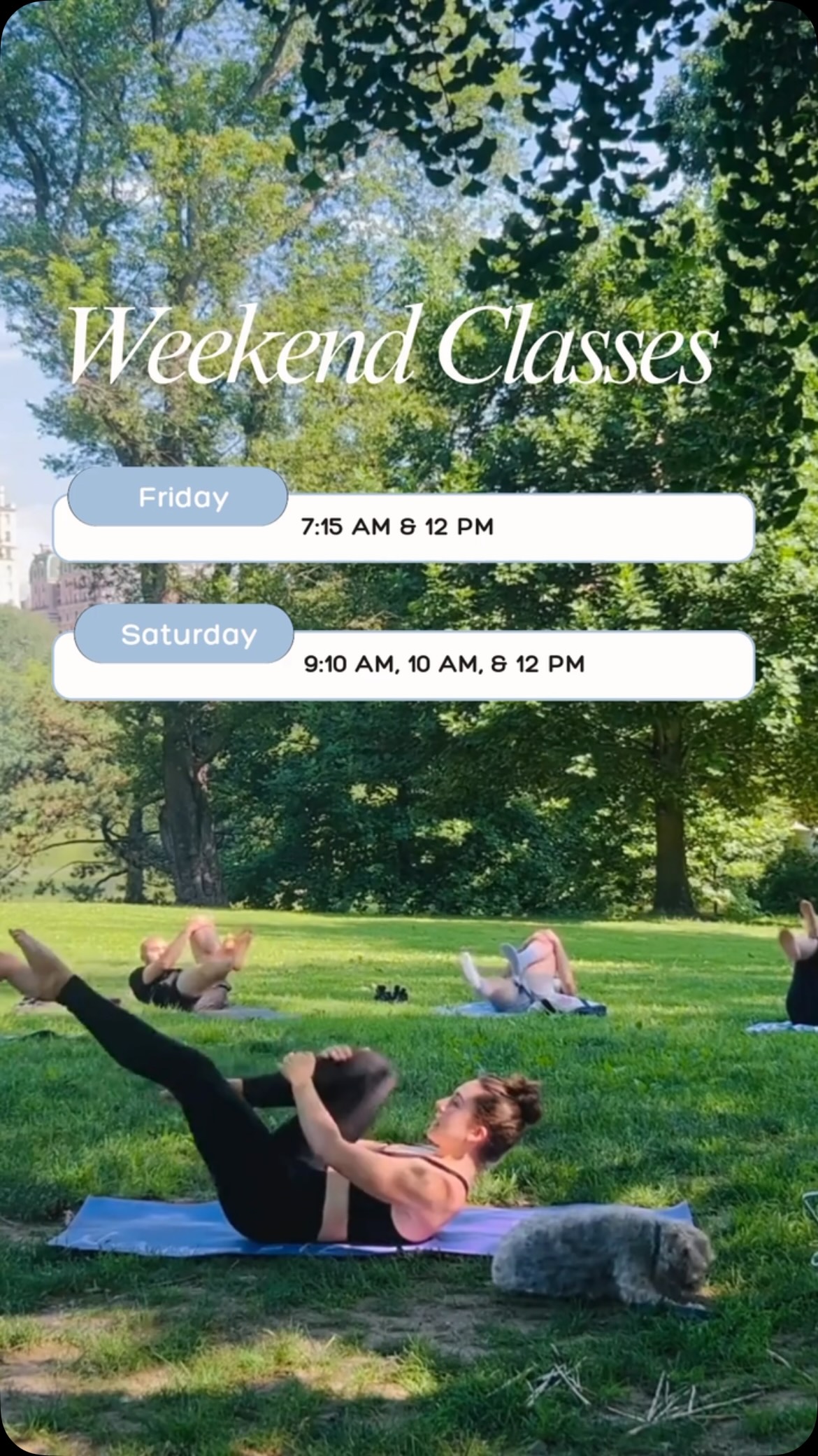Feel like September is flying by too quickly? Slow down with an hour of Pilates in the park this weekend. Sunday looks like a washout, so hope to see you Friday and Saturday!
#centralparkpilates #pilatesinthepark #upperwestside #matpilates