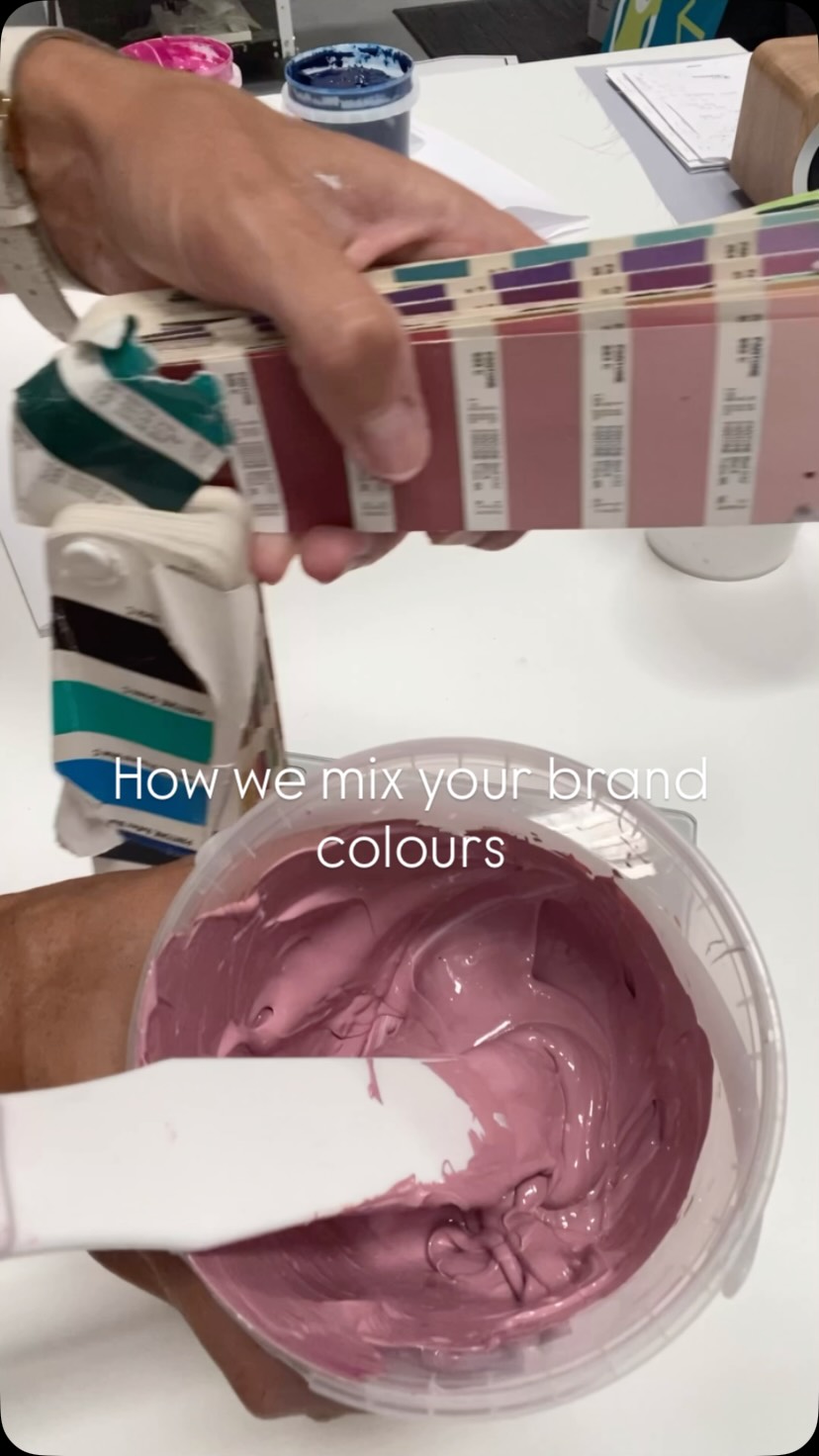 Your merch should match your brand every single time. Not close. Not “kind of.” Exact.
Pantones gives us exact - Hex codes don’t
Oh Sweet Merch Dusty Pink ink we are mixing in the video? Pantone 694. Every time
If your studio’s pink shifts between your website, your signage, and your merch, it chips away at the polish your brand has built. Consistency is what makes people trust a brand at a glance.
So when we ask for your Pantone code before we start printing, it’s not us being fussy. It’s us protecting the thing that makes your brand instantly recognisable.
The takeaway: if you’re investing in a brand guide, ask your designer for Pantone colours, not just hex codes. Hex works for screens, but it won’t translate the same way to print, embroidery, or fabric.
Getting the Pantone locked in from day one saves you from merch, signage, and packaging all being “almost” the same colour.
#pantones #merch #screenprinting #brandedmerchandise