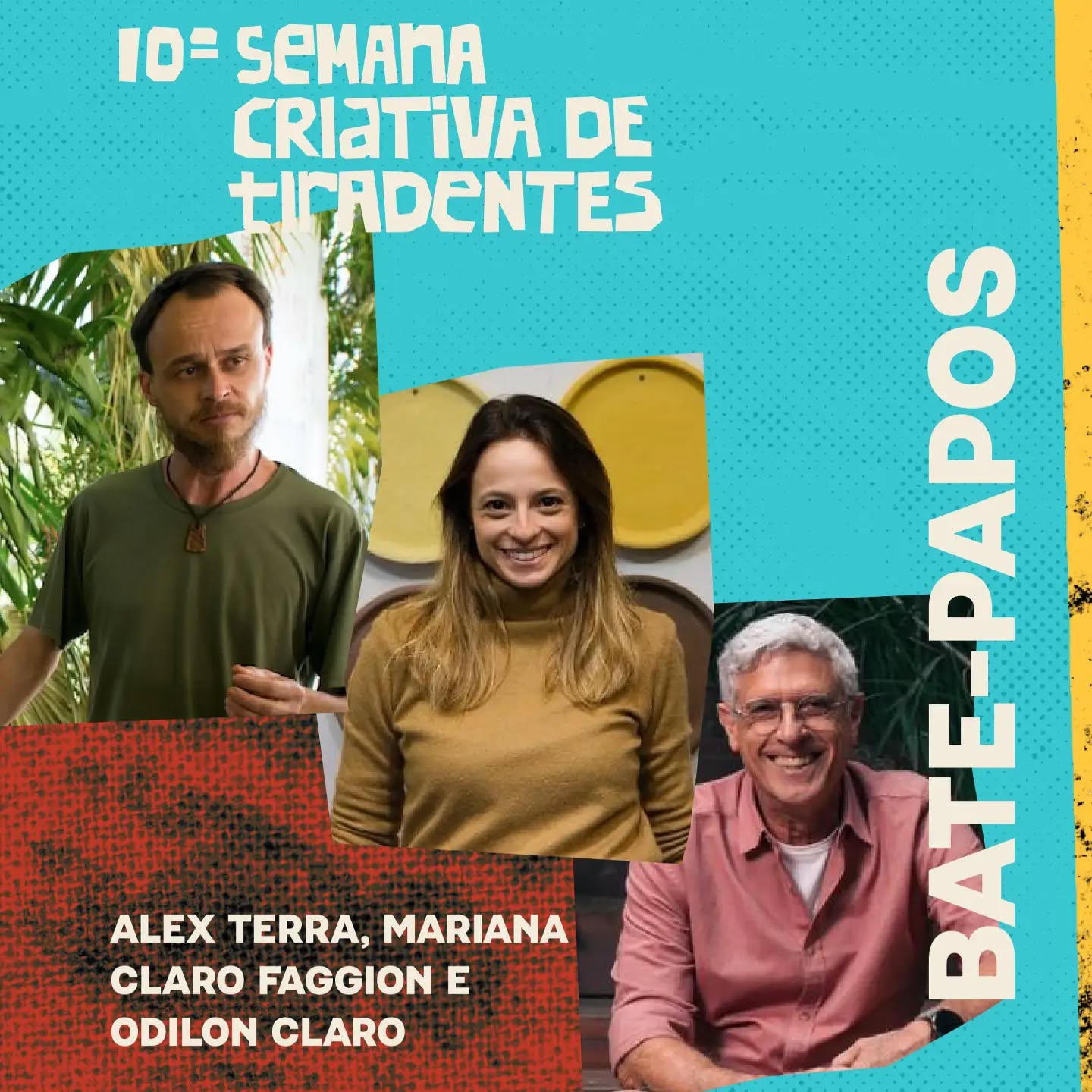 #Repost @semanacriativadetiradentes
...
BATE-PAPO COR DE ORIGEM com Alex Terra, Mariana Claro Faggion e Odilon Claro
Muito antes das tintas industrializadas, a terra, os minerais e outros elementos da natureza já forneciam pigmentos para colorir espaços, objetos e manifestações artísticas. Neste bate-papo, os participantes conversam sobre as possibilidades contemporâneas dos revestimentos de origem natural.
Alex Terra é artista e pesquisador de pigmentos naturais. Trabalha com desenho, aquarela e pintura com terra.
Mariana Claro Faggion está à frente da Roca, marca familiar de revestimento mineral à base de terra, unindo sua experiência em estratégia e desenvolvimento de negócios ao conhecimento construído pela família.
Odilon Claro é paisagista, fundador da Anni Verdi e criador da Roca, revestimento mineral à base de terra desenvolvido há mais de 20 anos.
➡️ Dia, horário e local já estão disponíveis no site. O link para inscrição e credenciamento estará ativo a partir da meia-noite de 5 de outubro.
Ministério da Cultura apresenta
10ª Semana Criativa de Tiradentes
15 a 18 de outubro de 2026
Tinta oficial:
🔺Coral (@tintascoral )
Patrocínio máster:
🔺Electrolux (@electroluxbr )
Patrocínio:
🔺Casa Riachuelo (@casariachuelo)
🔺Sebrae (@sebrae )
Copatrocínio:
🔺Eliane e Decortiles (@elianerevestimentos / @decortiles)
Apoio:
🔺Atlas Revestimentos (@atlas.revestimento )
🔺CAU MG (@caumgoficial )
🔺Germer Porcelanas (@germerporcelanas )
🔺Lider (@lider.design )
Parceria cultural:
🔺Belotur (@bhbelotur) | Prefeitura de Belo Horizonte (@prefeiturabh)
🔺Metropolitano (@metropolitanobrasil)
🔺Villa da Matriz (@villadamatriztiradentes )
🔺UNESCO (@unescobrasil)